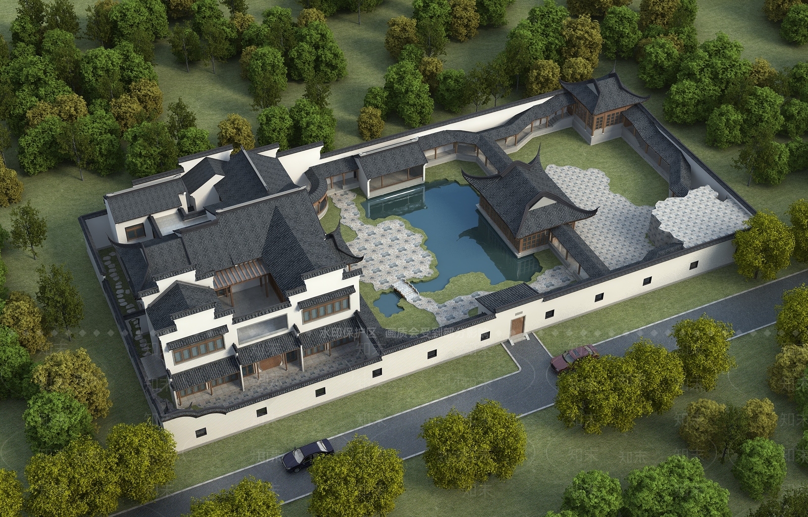 四合院3D模型精品下载_3dmax模型_知末网