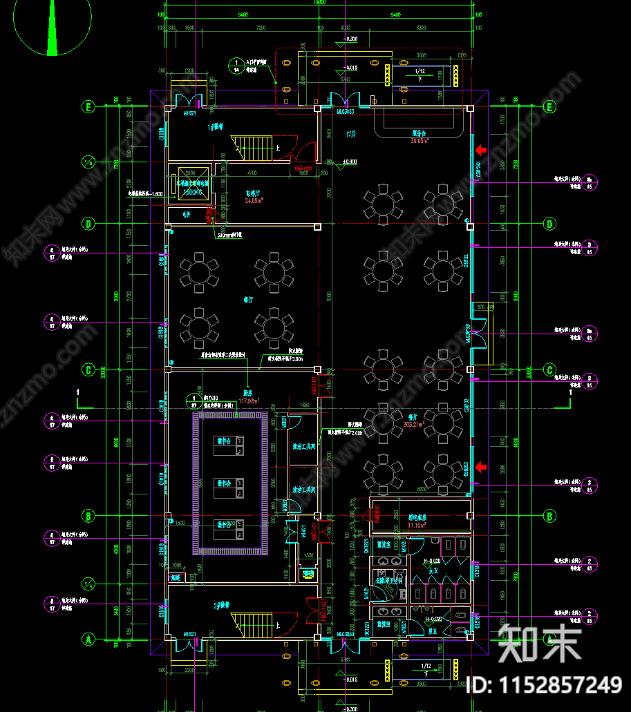 农贸市场cad施工图下载【ID:1152857249】