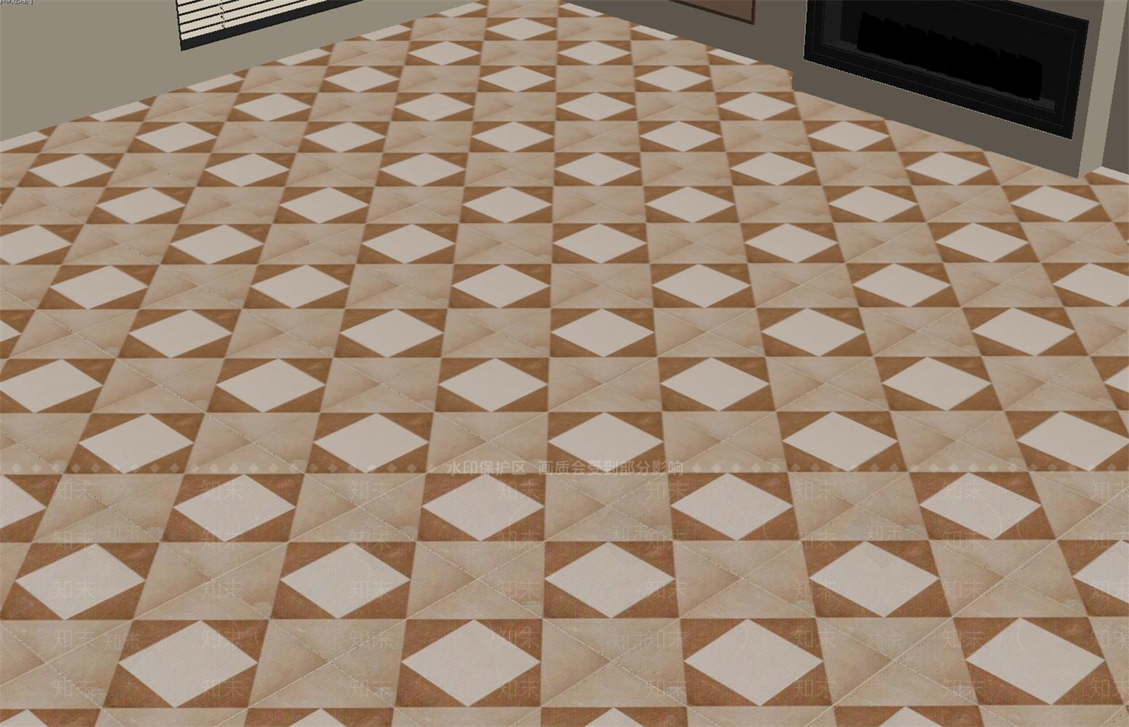 法式复古拼花瓷砖SU模型下载【ID:1152861365】