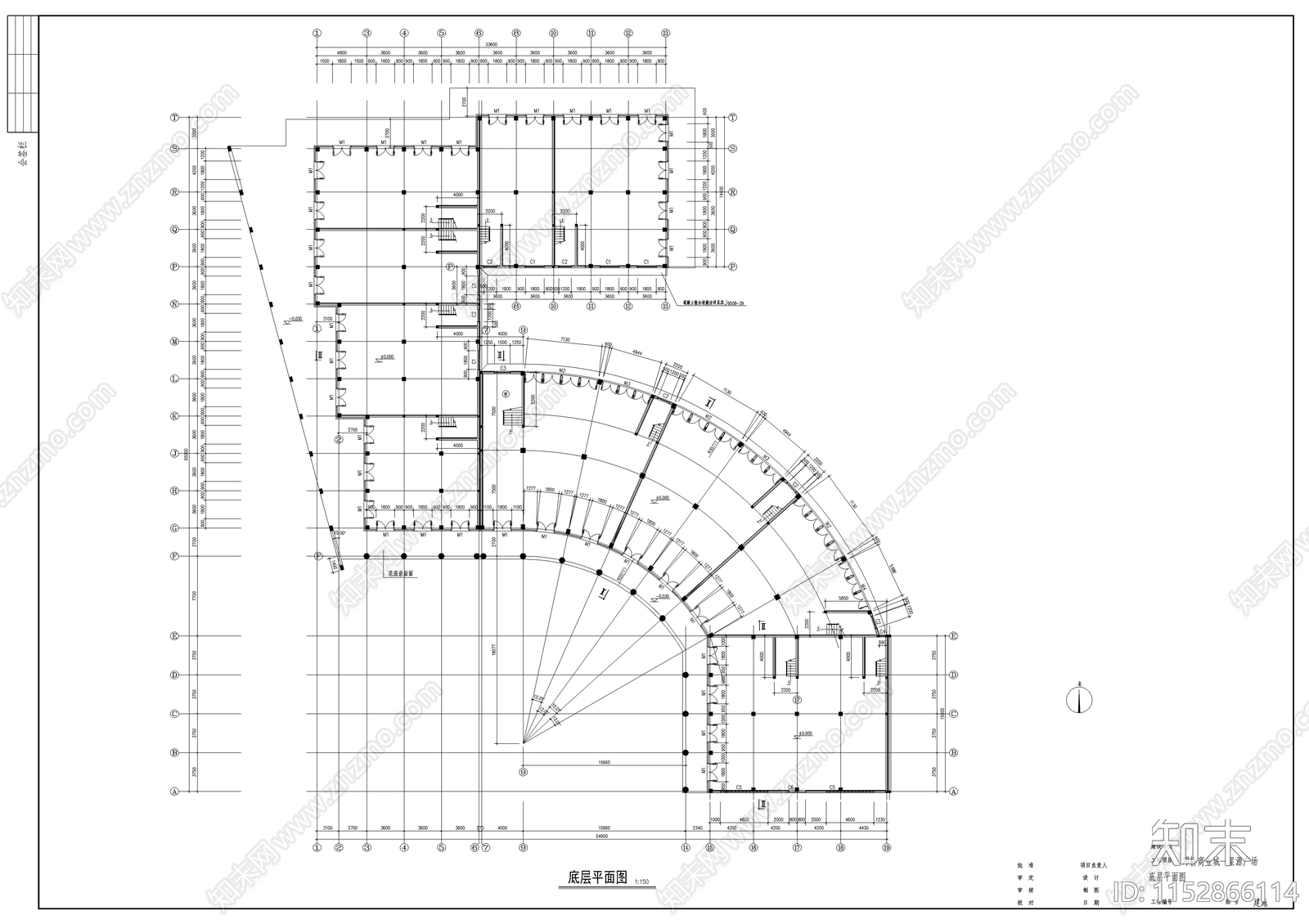 邓桥商业综合体建筑cad施工图下载【ID:1152866114】