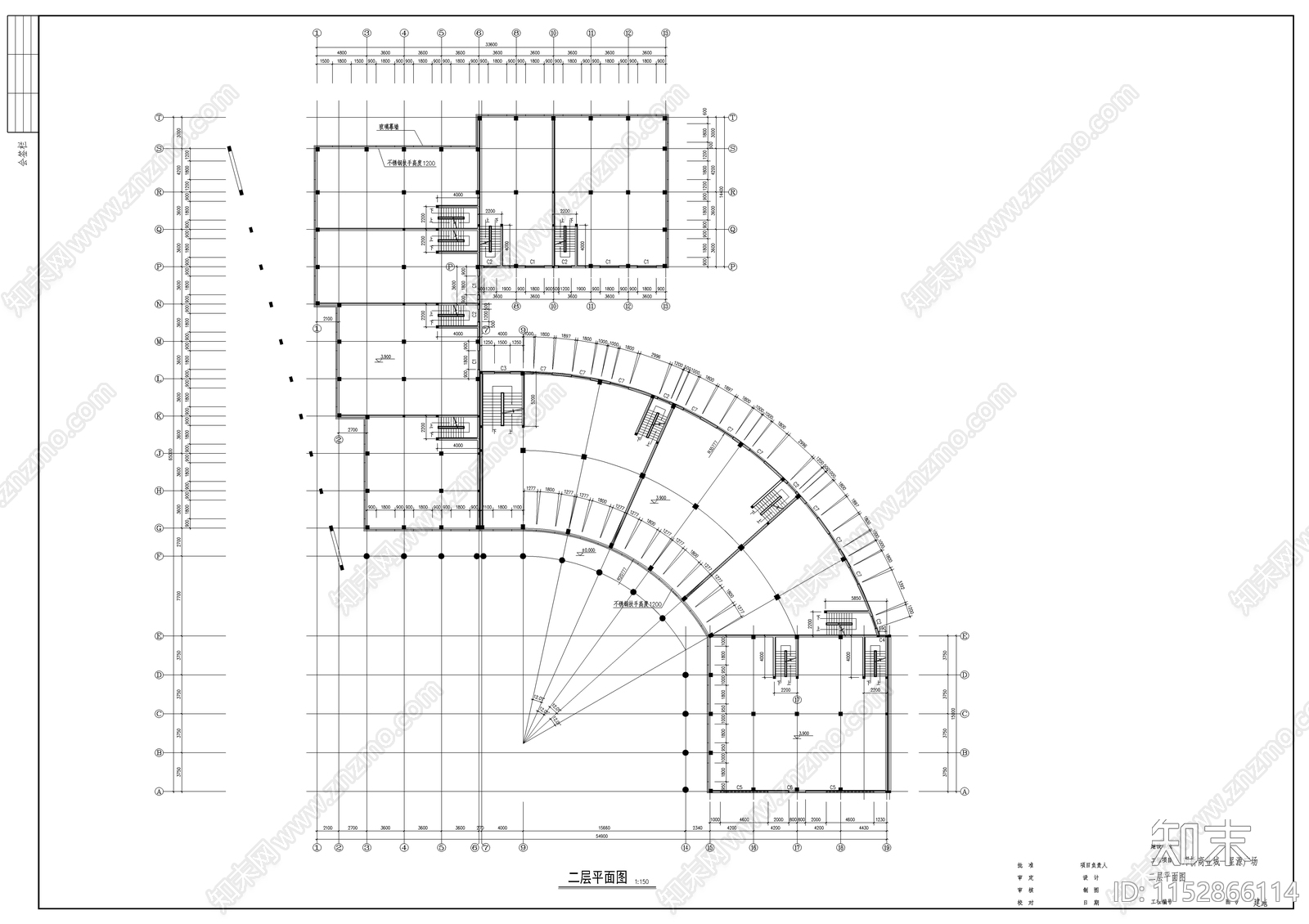 邓桥商业综合体建筑cad施工图下载【ID:1152866114】