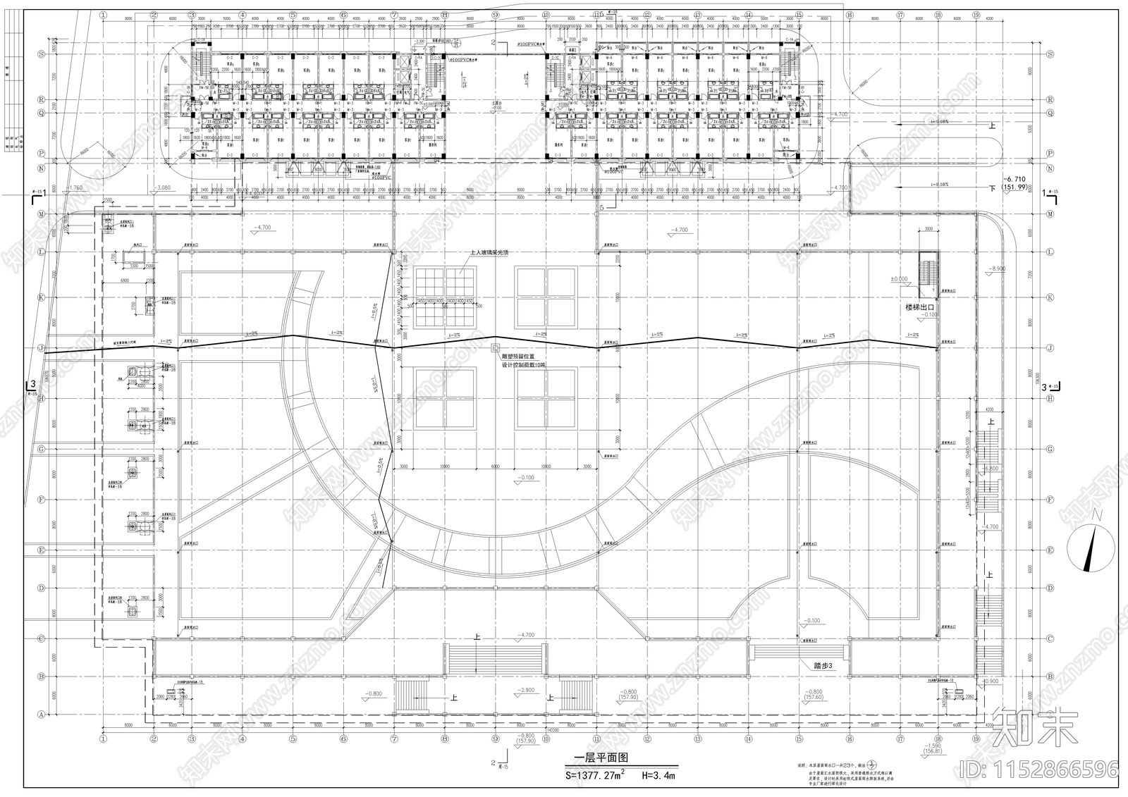 商业综合体建筑cad施工图下载【ID:1152866596】