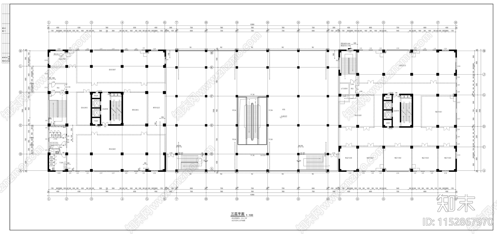 高层商住楼建筑cad施工图下载【ID:1152867970】