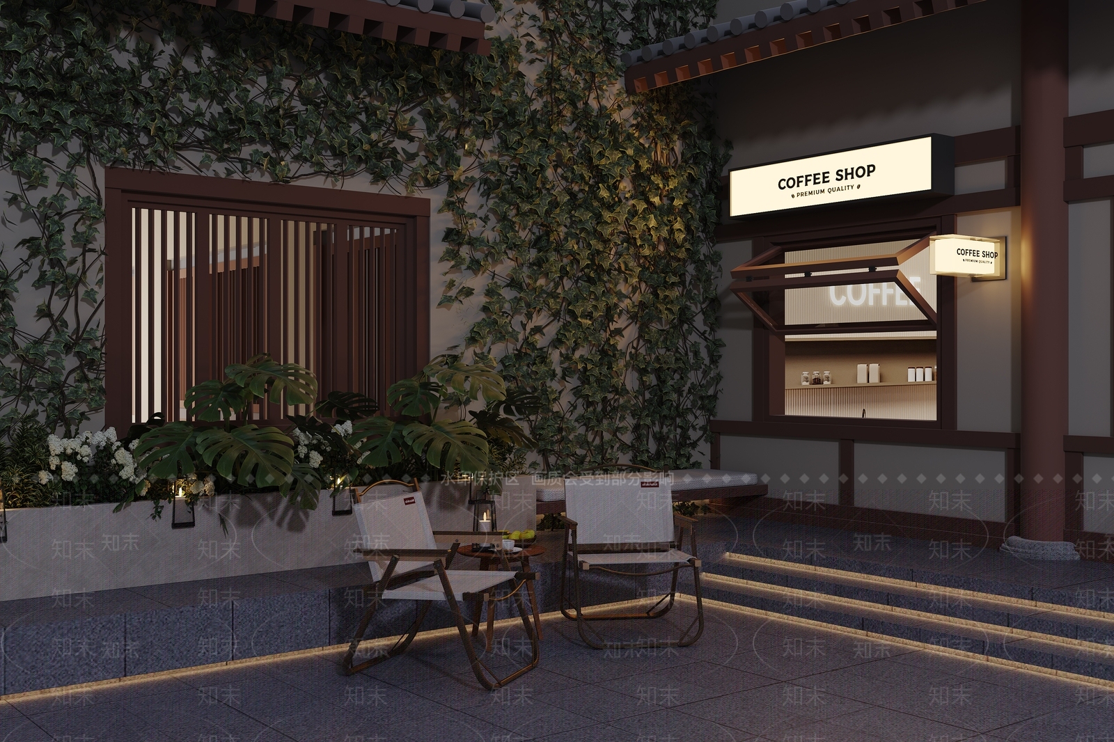 现代户外休闲桌椅组合3D模型下载【ID:1152869266】