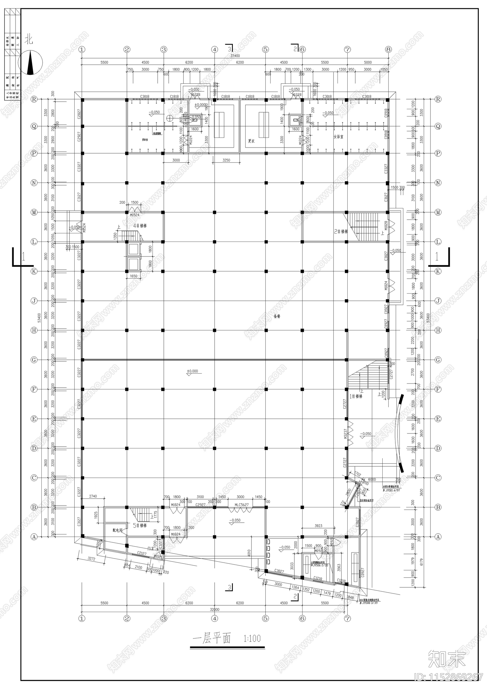 中学综合楼及宿舍建筑cad施工图下载【ID:1152869267】