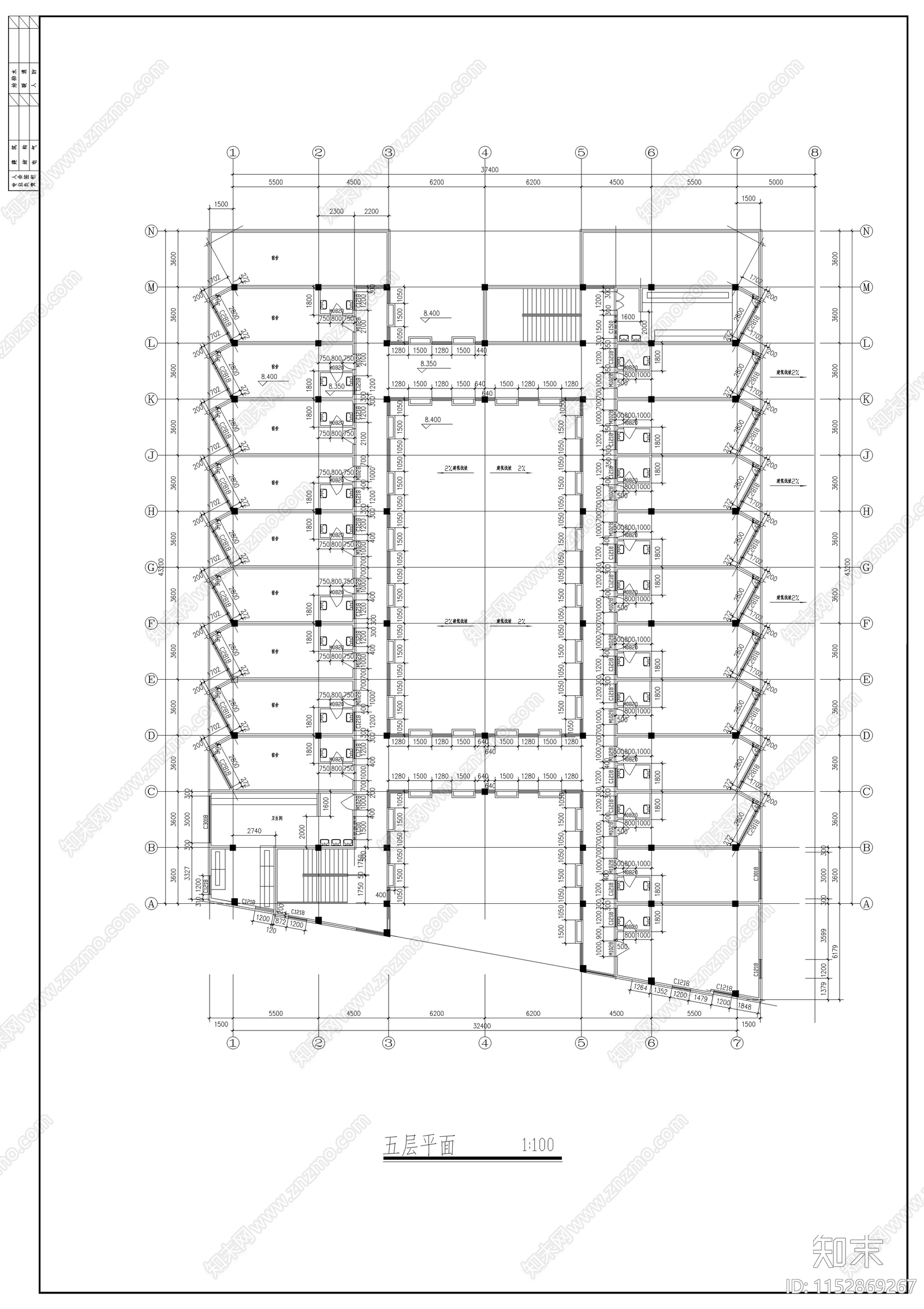 中学综合楼及宿舍建筑cad施工图下载【ID:1152869267】