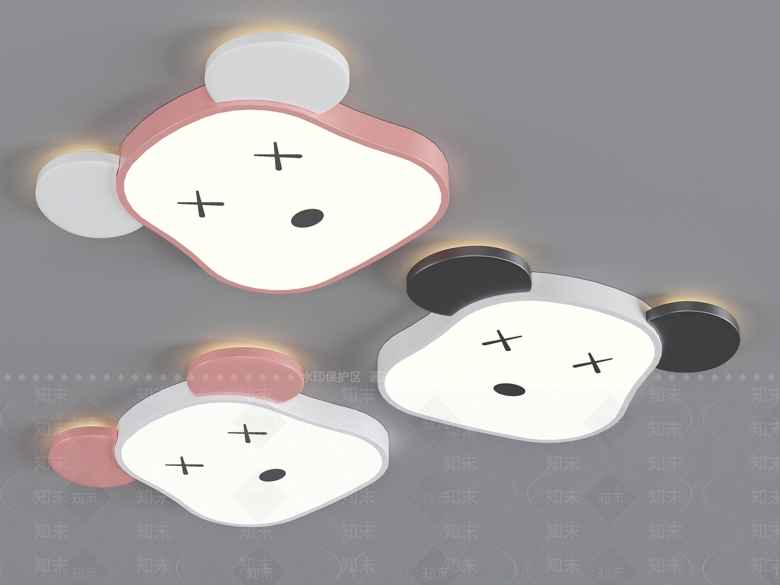 现代小熊吸顶灯3D模型下载【ID:1152869239】