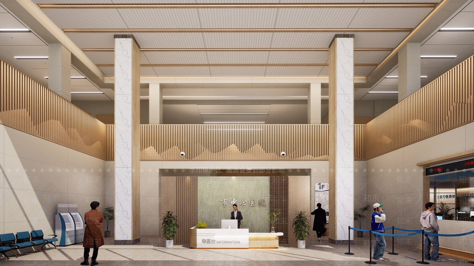 新中式医院大厅SU模型下载【ID:1152869644】