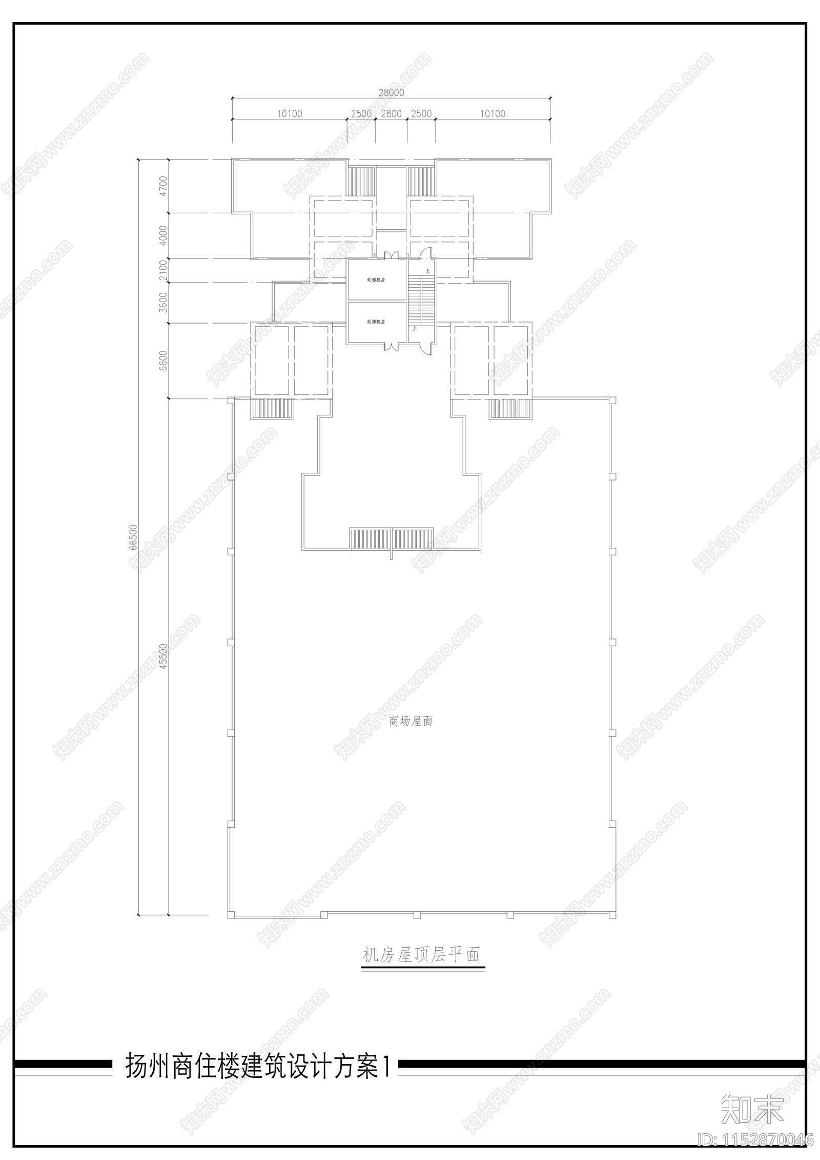 商住楼建筑cad施工图下载【ID:1152870046】