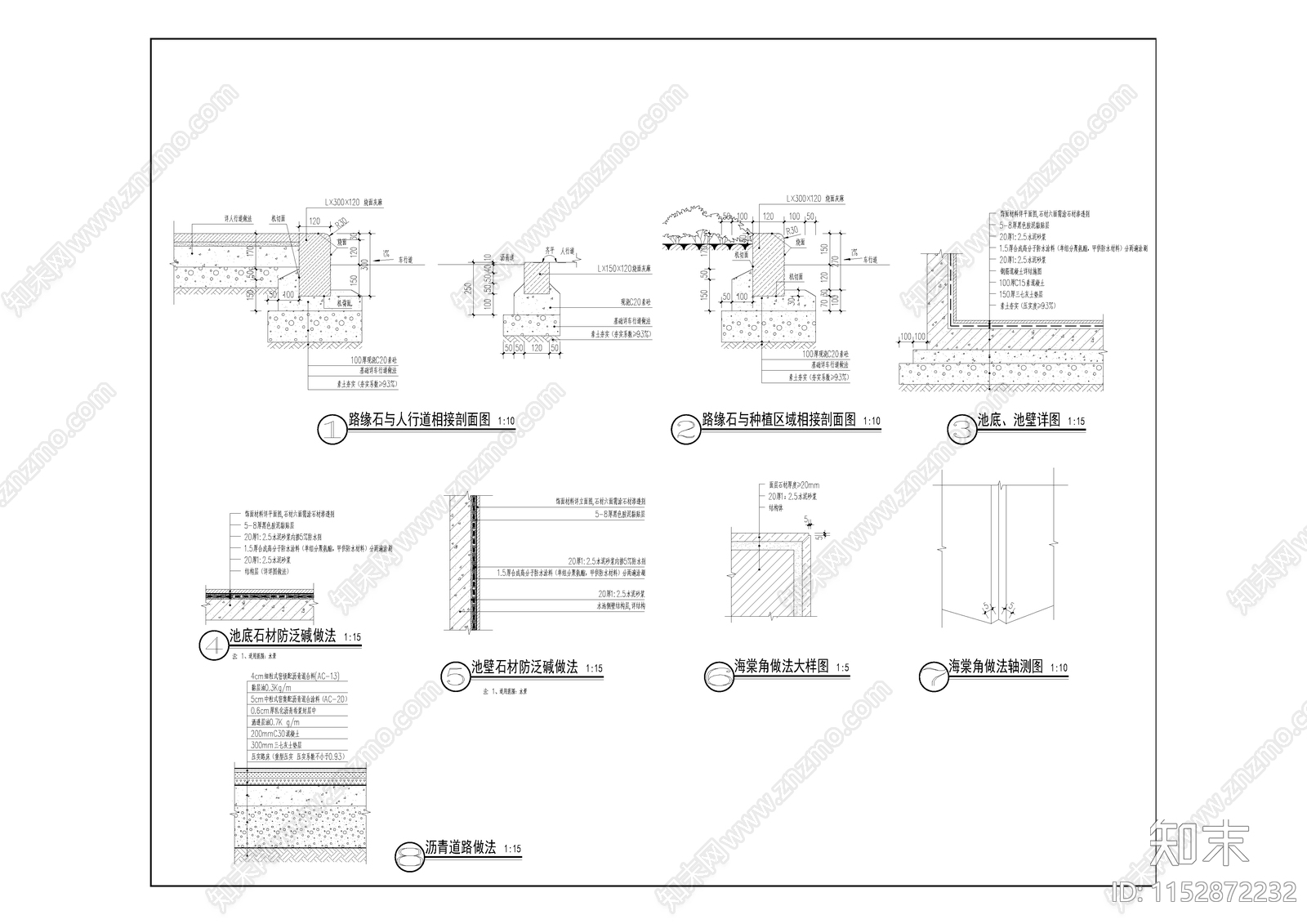 道路剖面通用做法cad施工图下载【ID:1152872232】