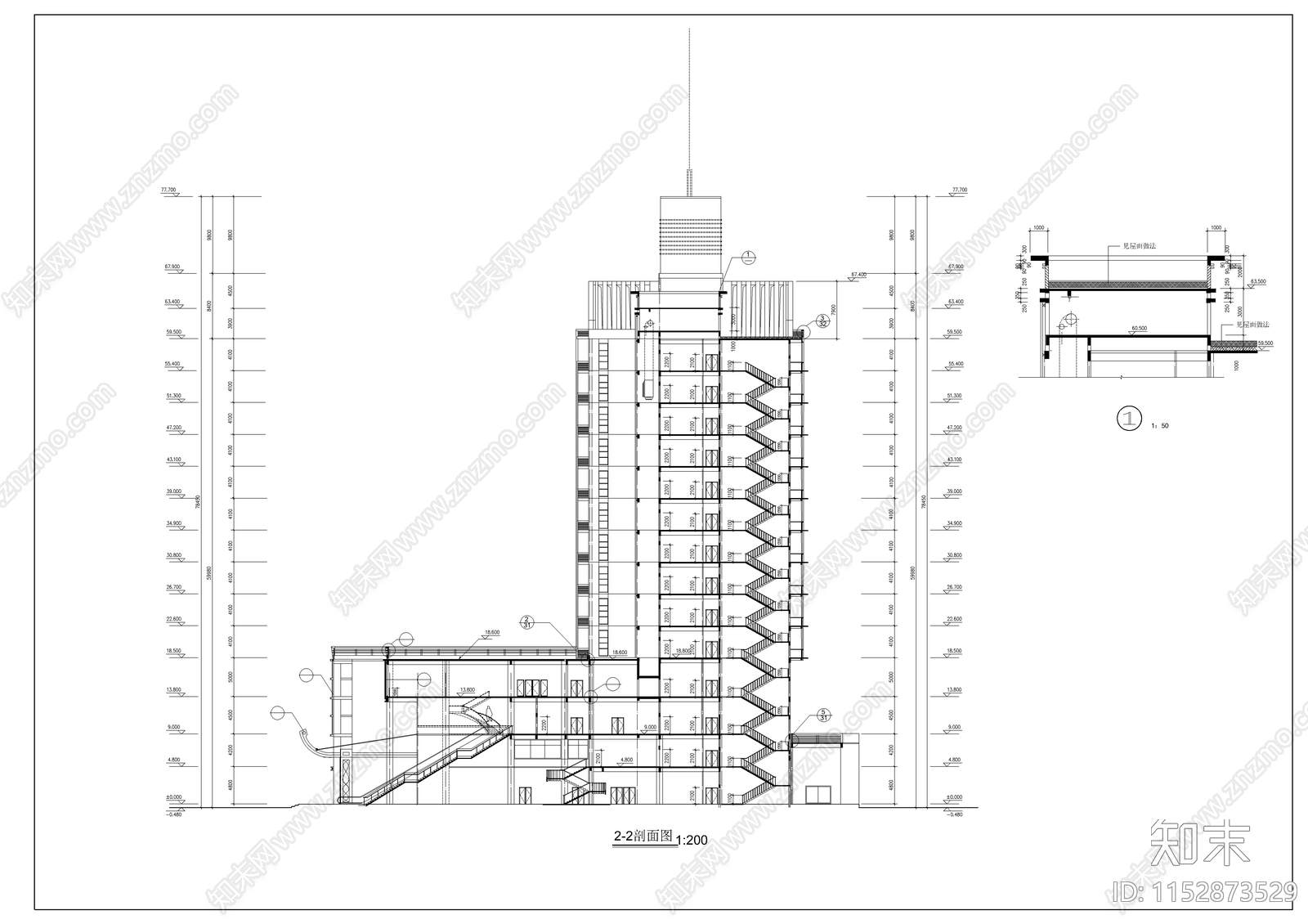 商住式公寓建筑cad施工图下载【ID:1152873529】