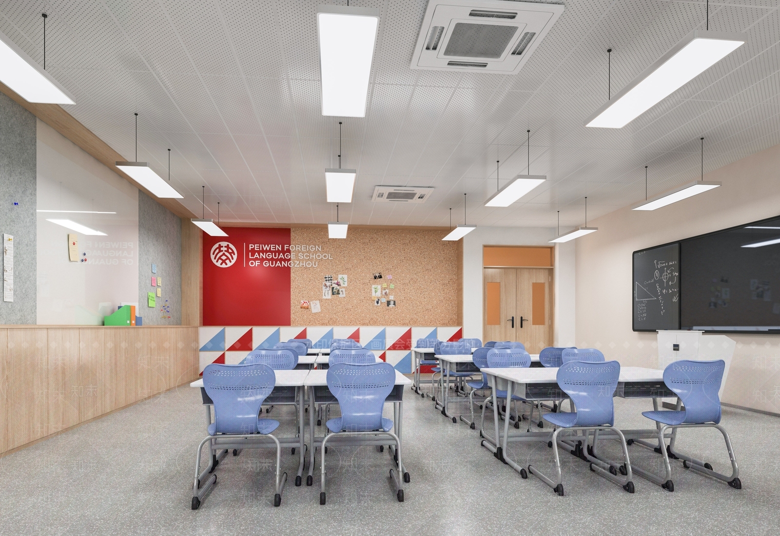 现代学校教室SU模型下载【ID:1152878026】
