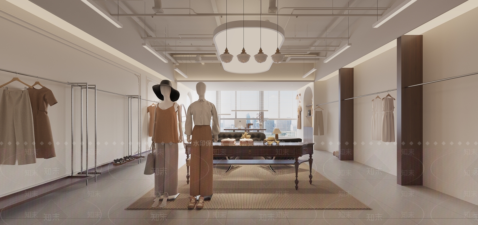法式奶油服装店3D模型下载【ID:1152936543】