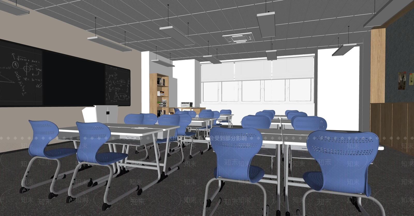 现代学校教室SU模型下载【ID:1152878026】