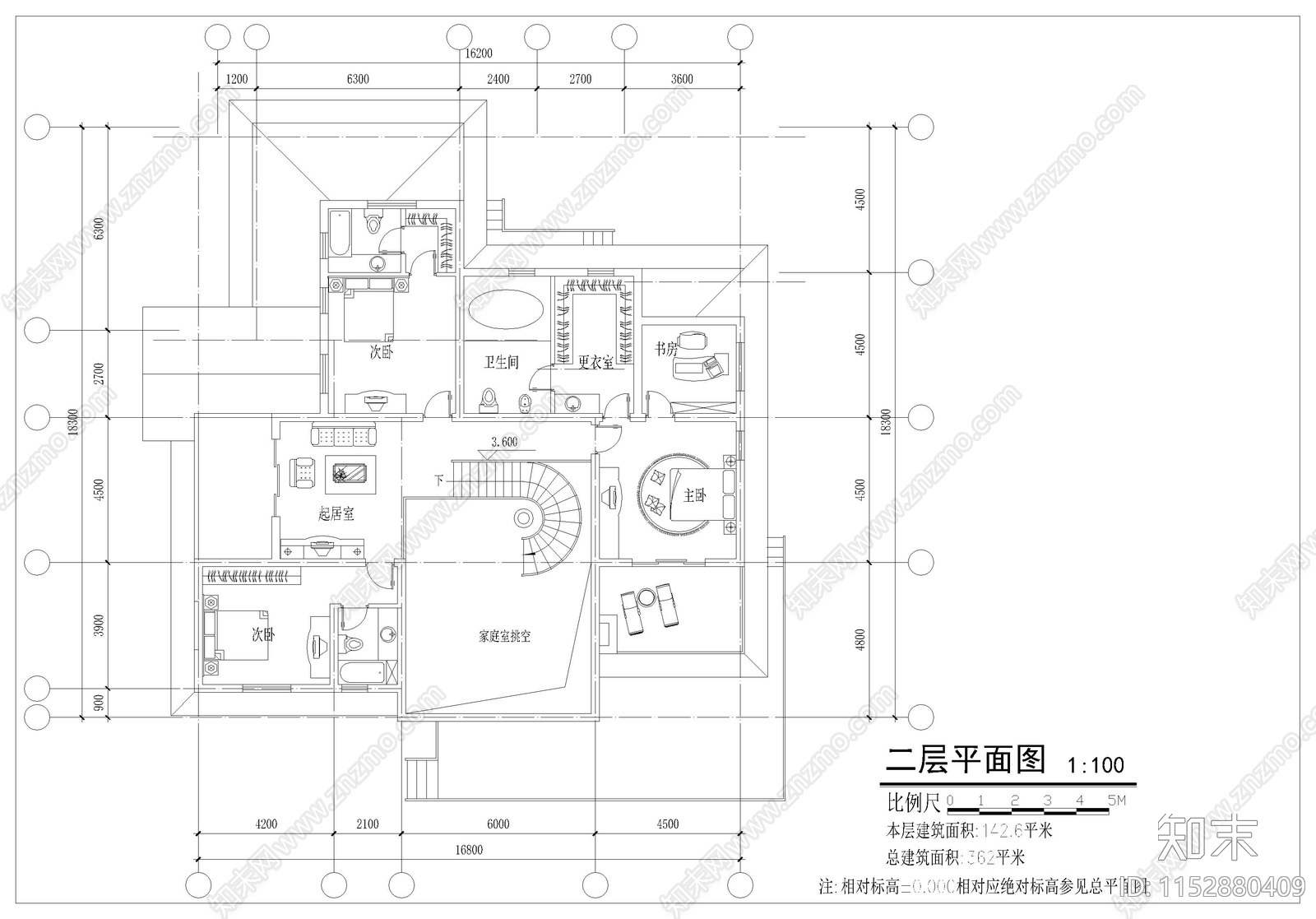 别墅建筑cad施工图下载【ID:1152880409】