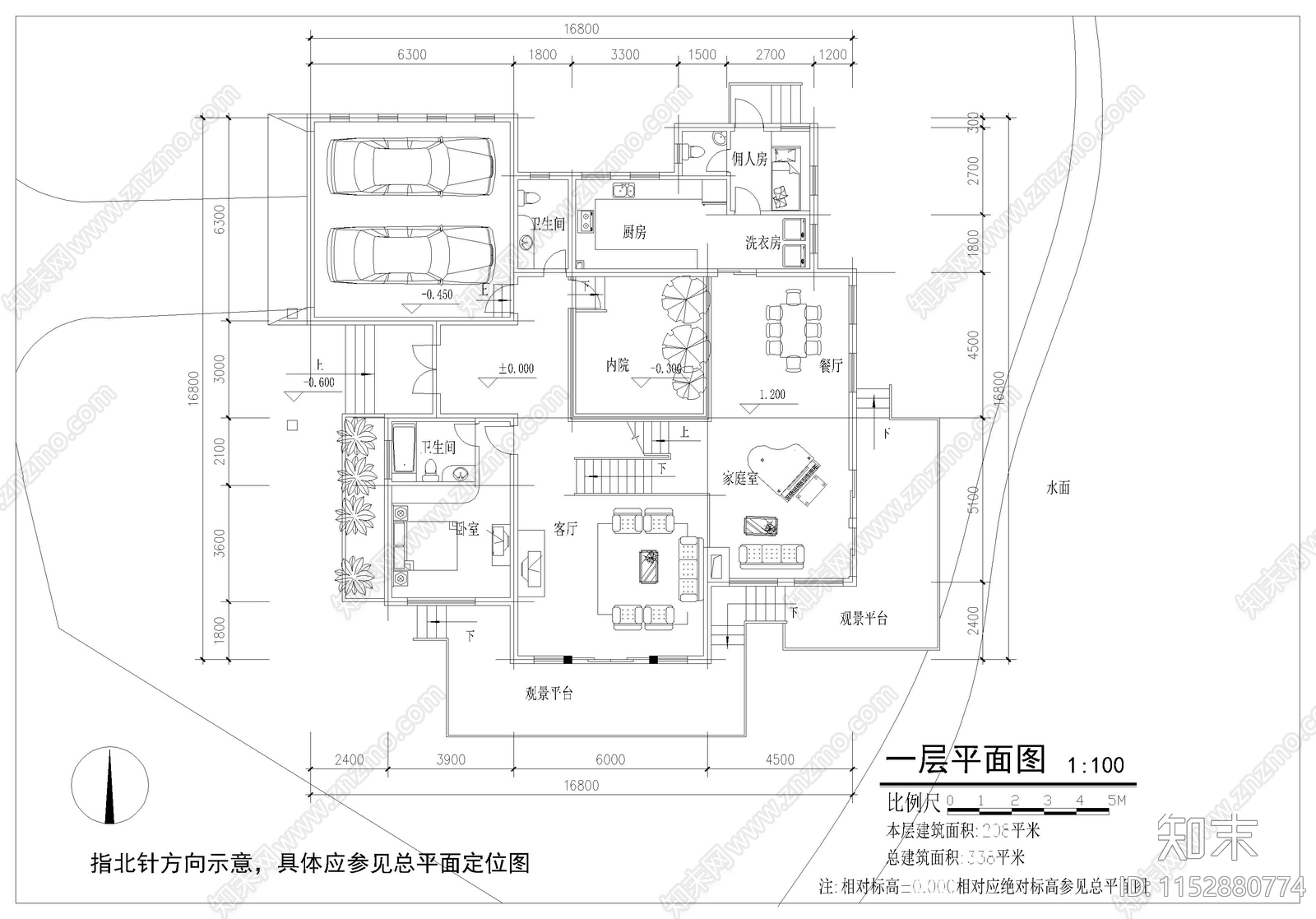 别墅建筑cad施工图下载【ID:1152880774】