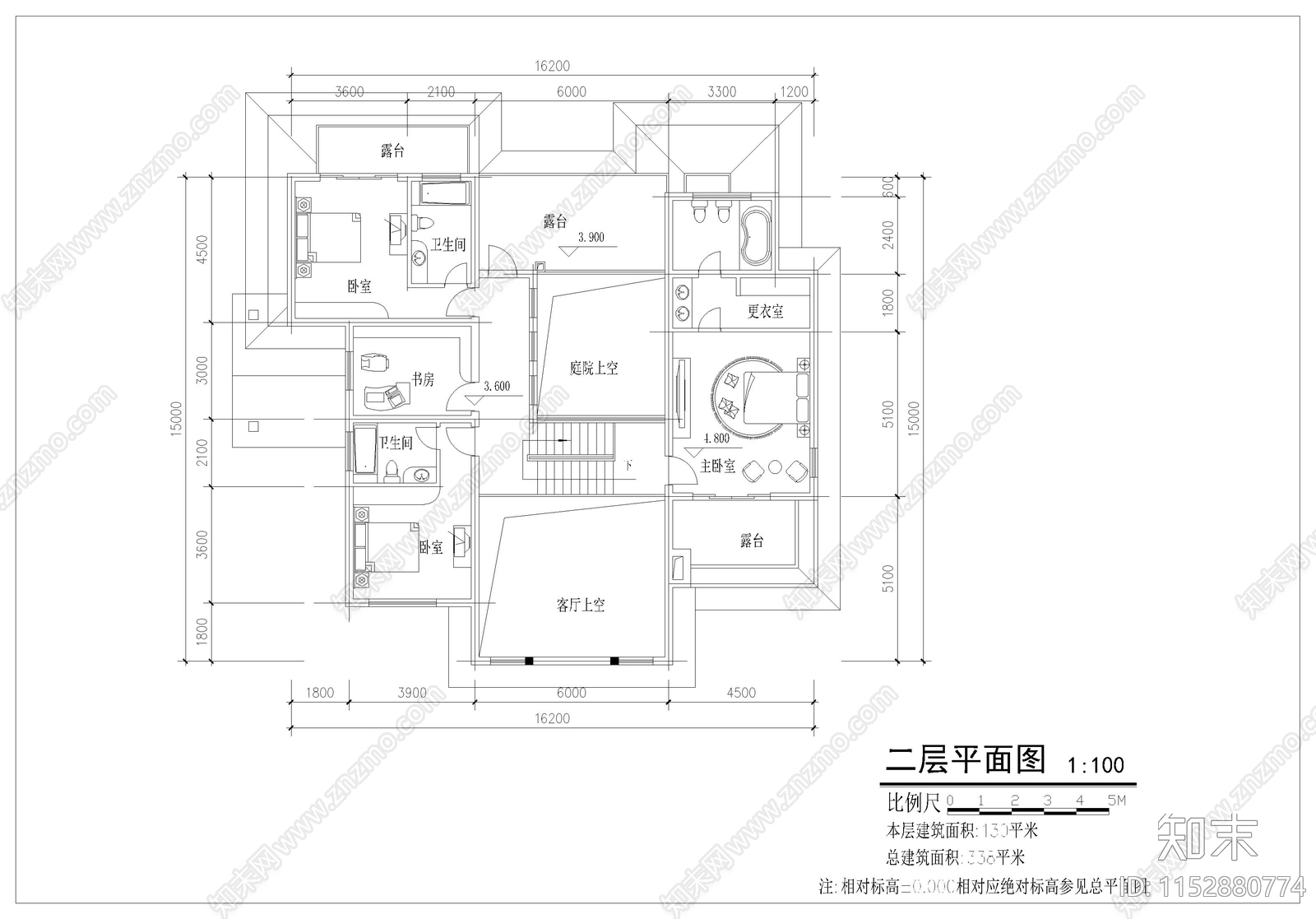 别墅建筑cad施工图下载【ID:1152880774】