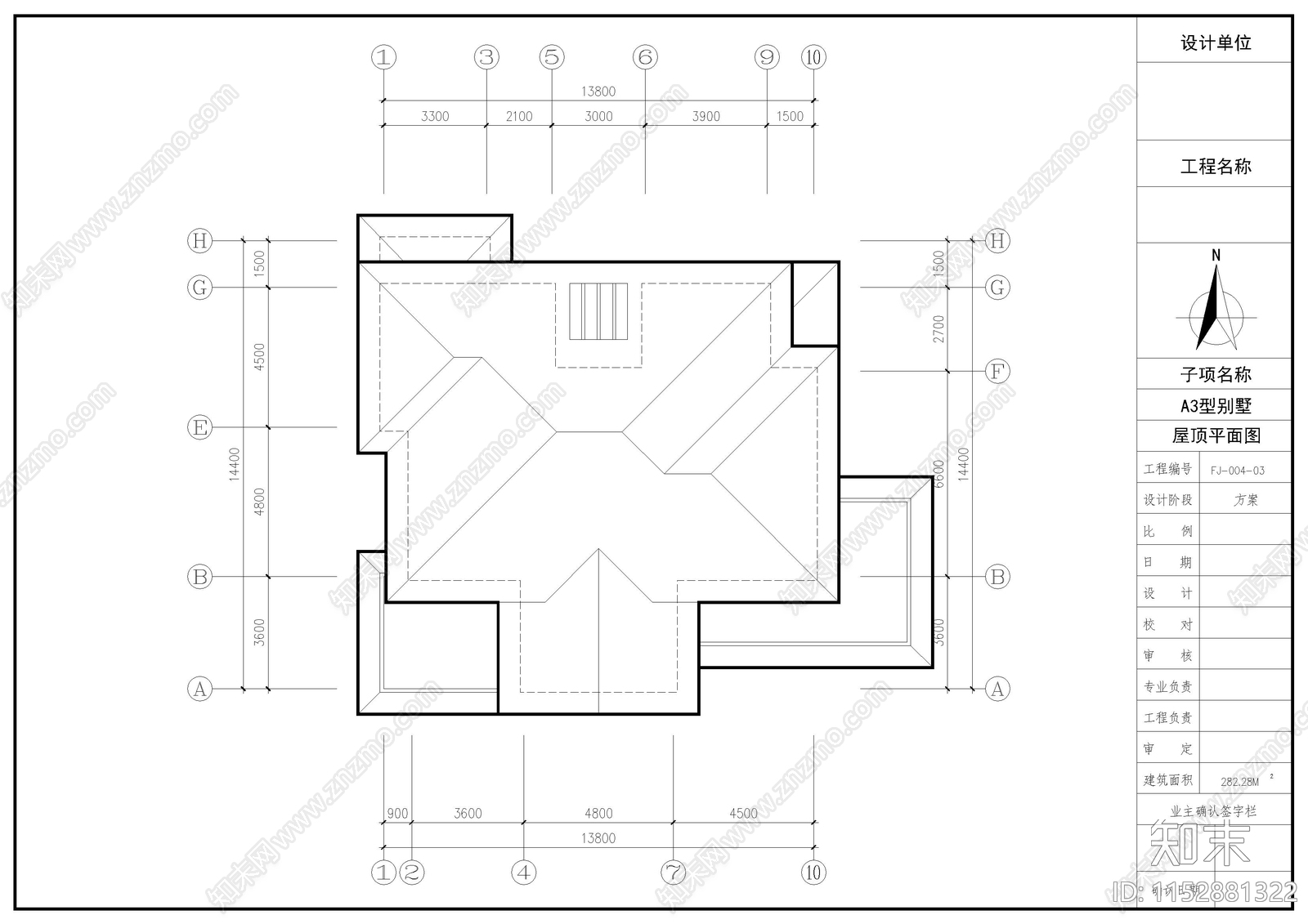 别墅建筑cad施工图下载【ID:1152881322】