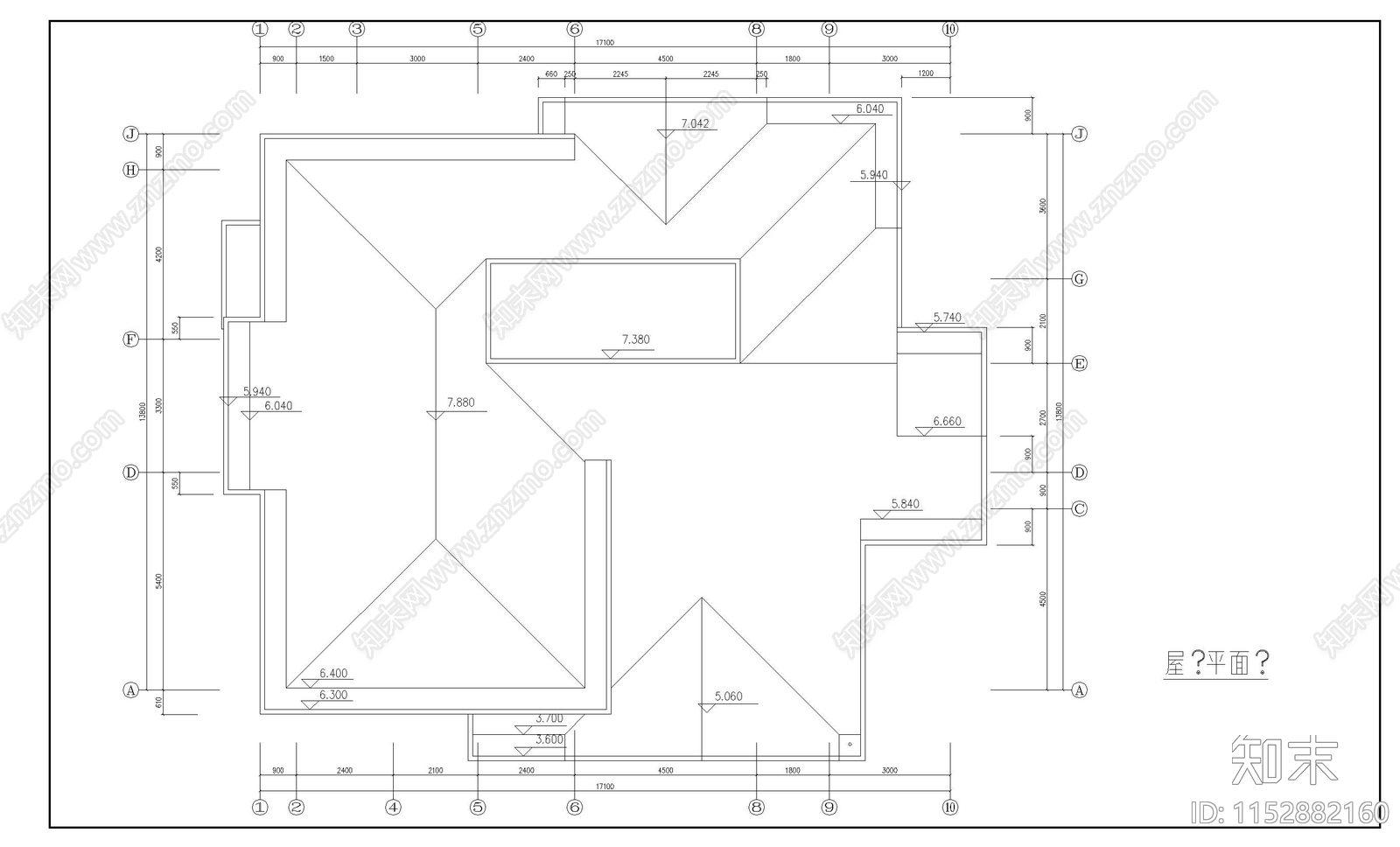 别墅建筑cad施工图下载【ID:1152882160】