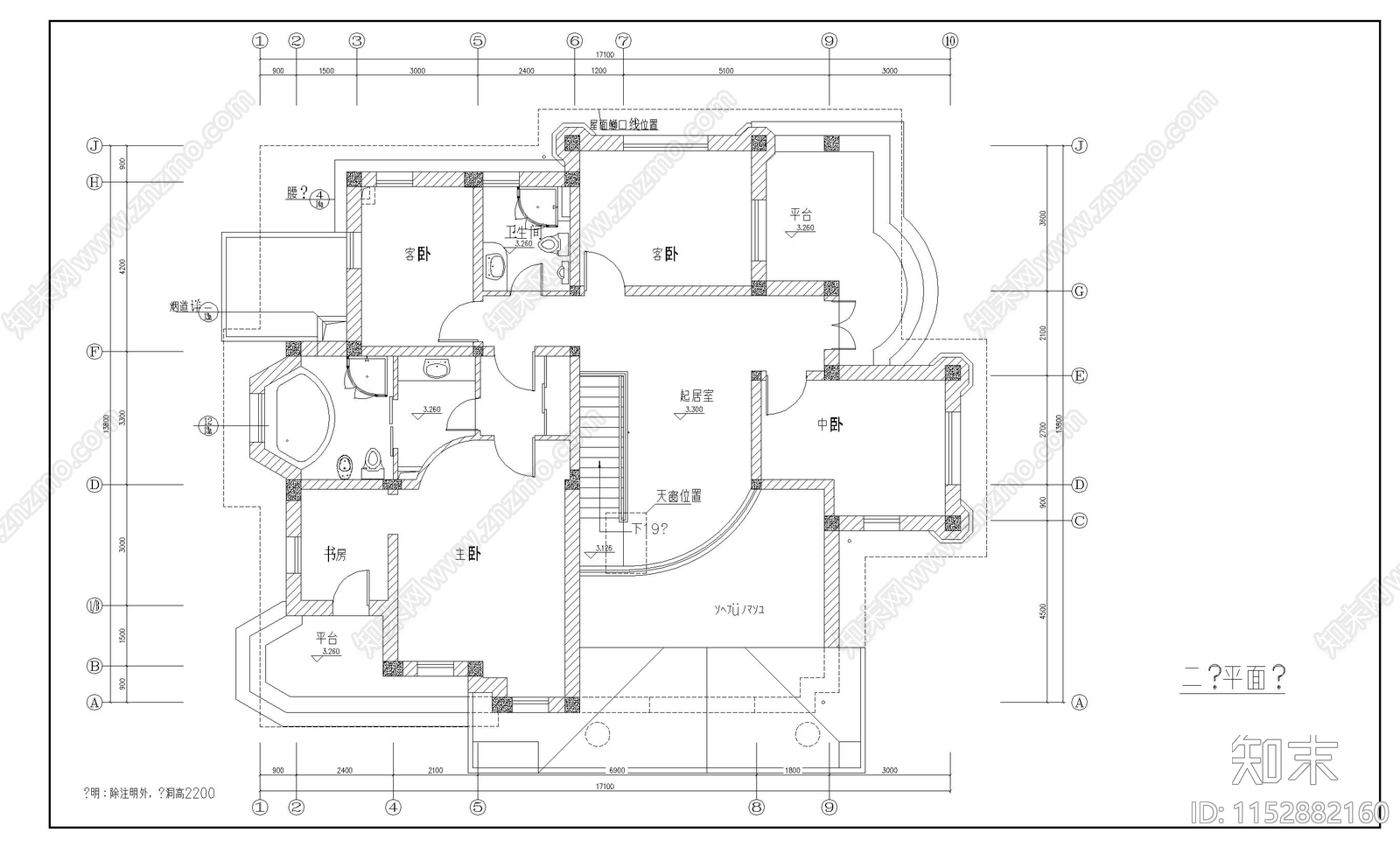 别墅建筑cad施工图下载【ID:1152882160】