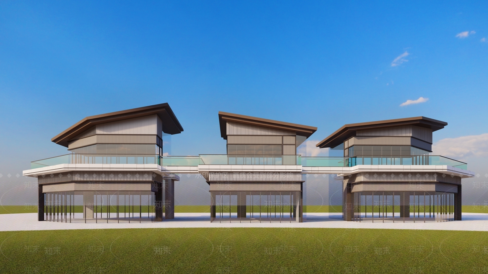 现代轻钢结构驿站建筑SU模型下载【ID:1152882475】