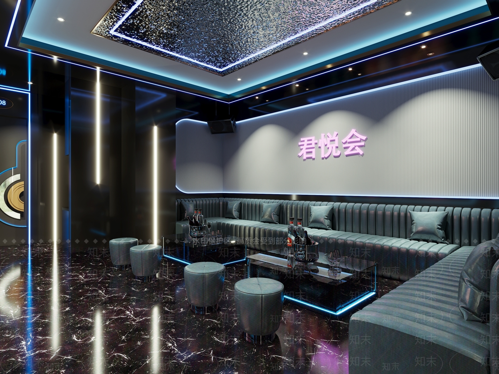 现代科技风ktv包厢3D模型下载【ID:1152883122】