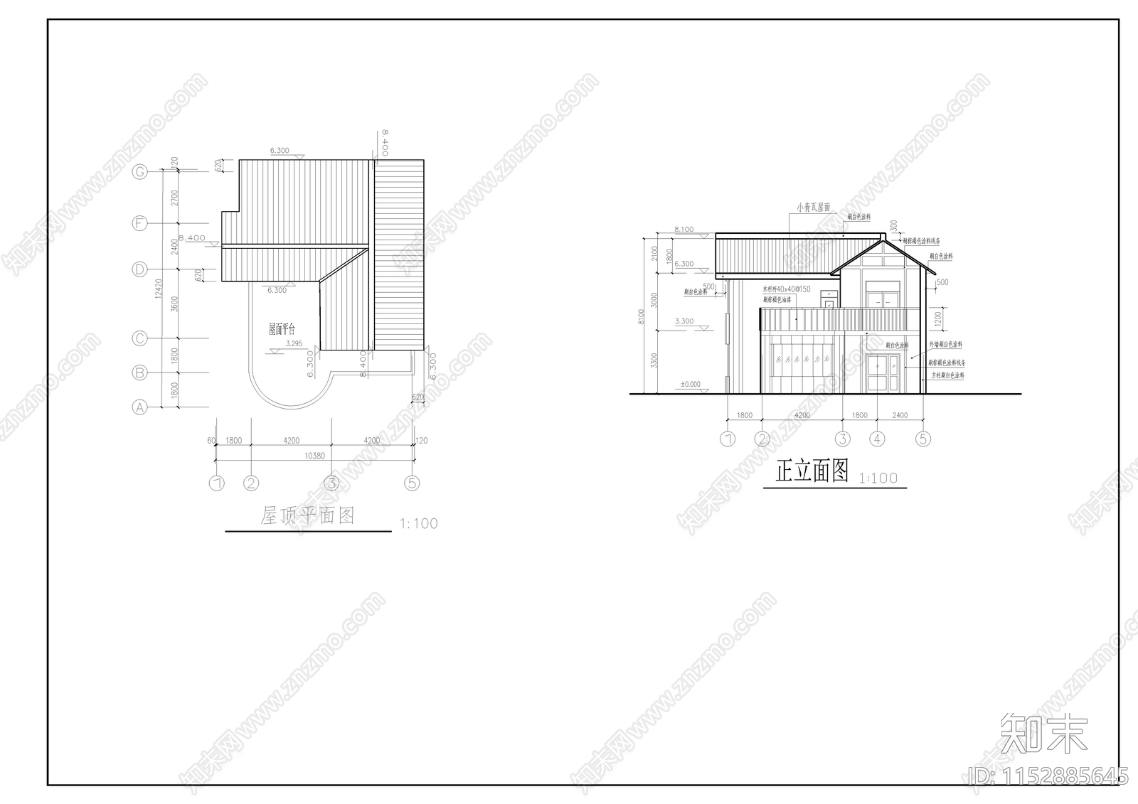 别墅建筑cad施工图下载【ID:1152885645】