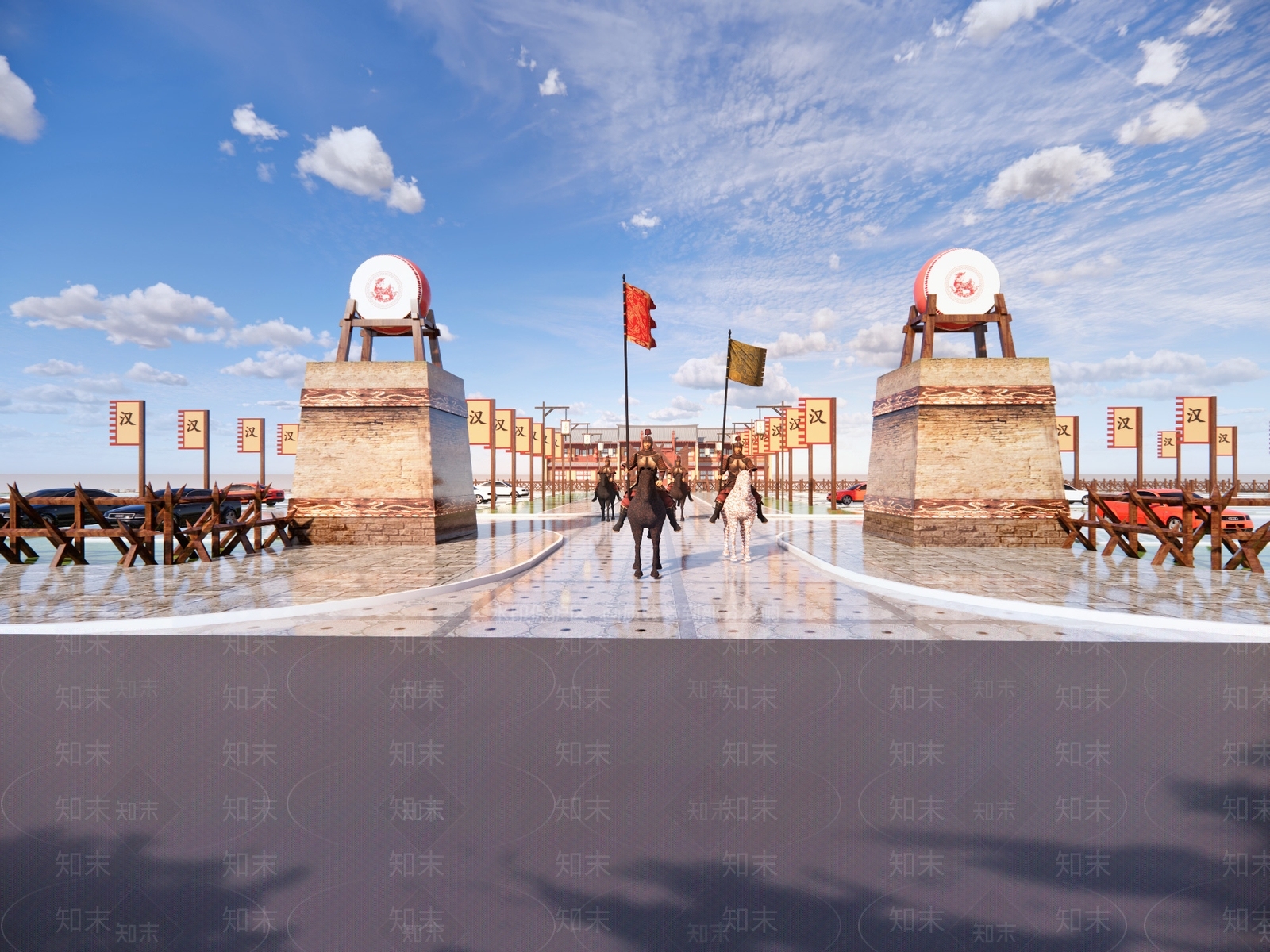 中式古擂台SU模型下载【ID:1152886522】