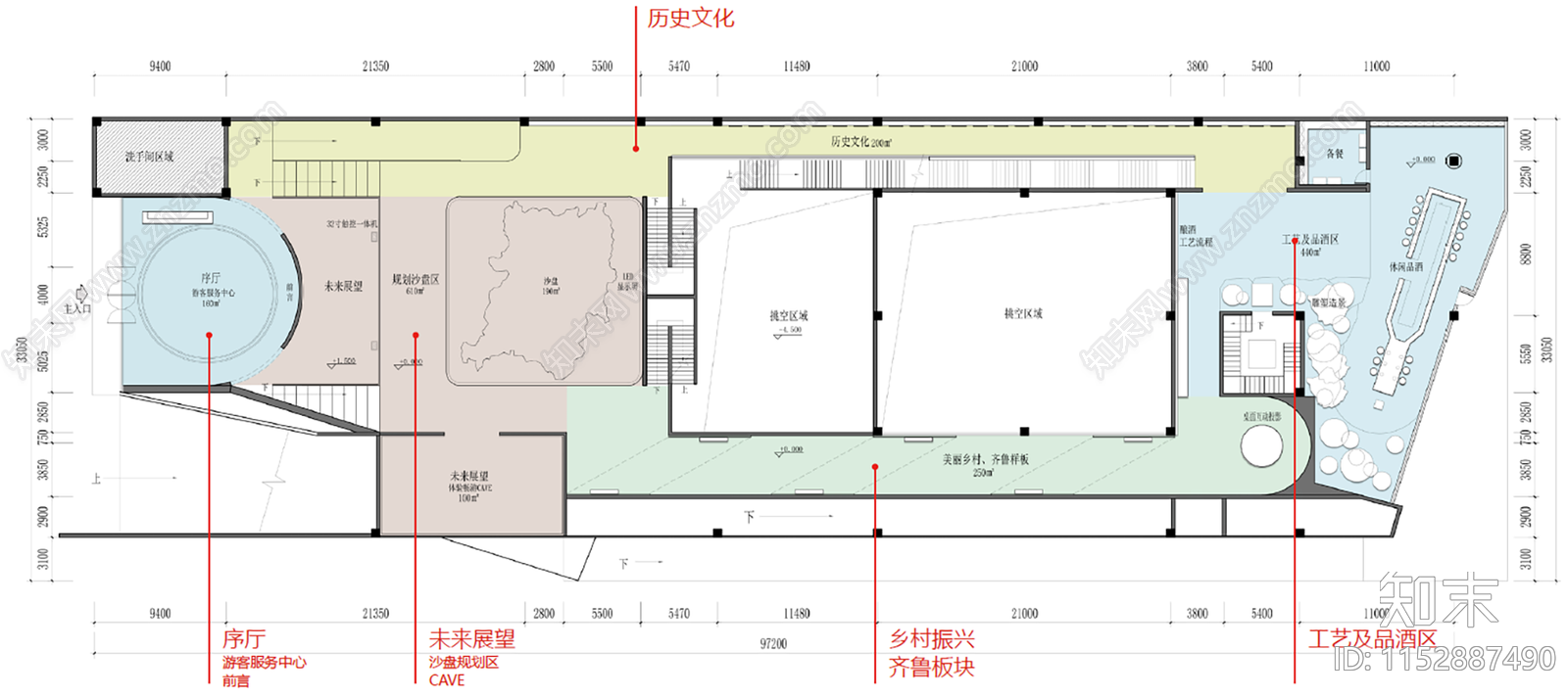 2700平葡萄酒产业园博物馆平面施工图下载【ID:1152887490】