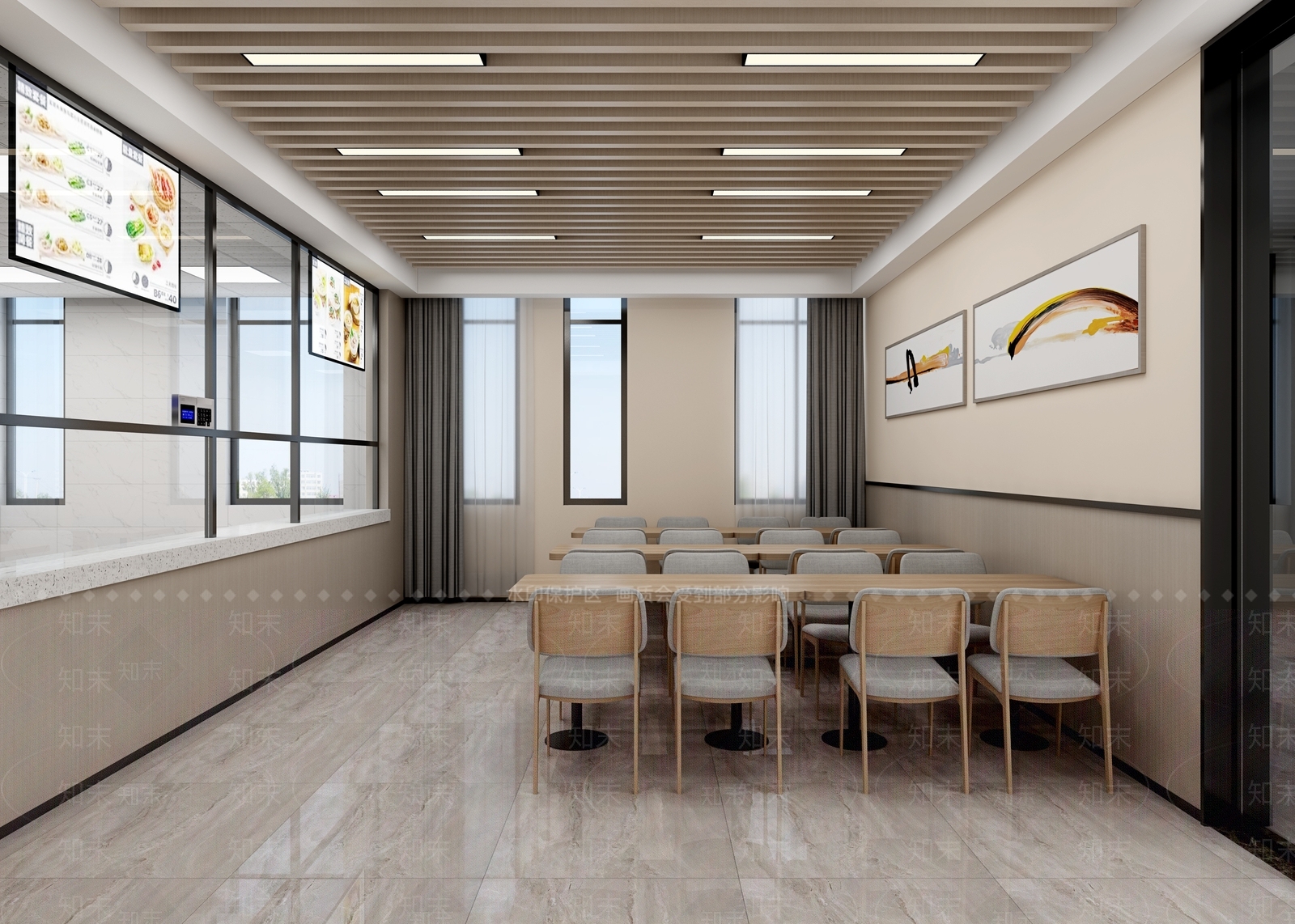 现代食堂3D模型下载【ID:1152888845】