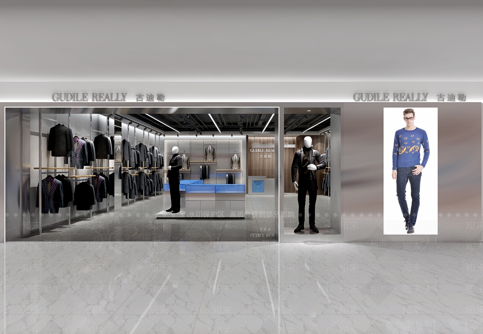 现代服装鞋店3D模型下载【ID:1152889345】