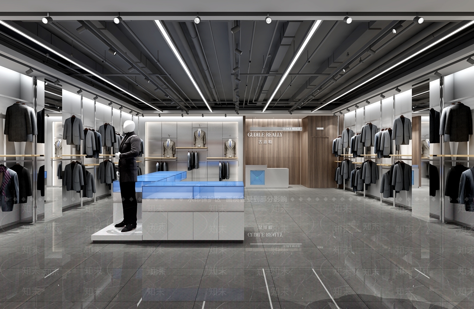 现代服装鞋店3D模型下载【ID:1152889345】