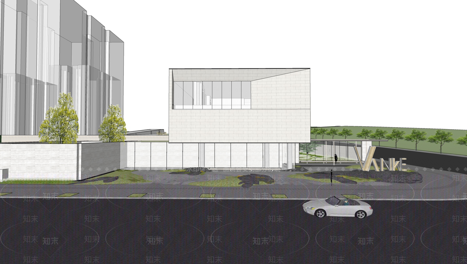 售楼处建筑SU模型精品下载_SketchUp模型_知末网