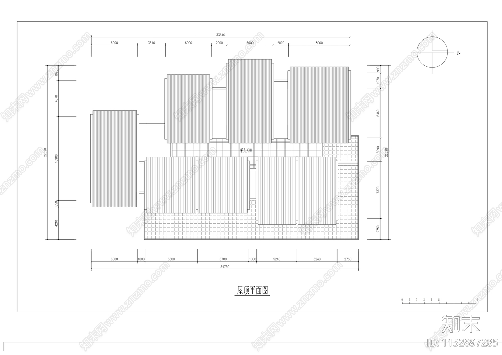 单层茶室建筑方案cad施工图下载【ID:1152897285】