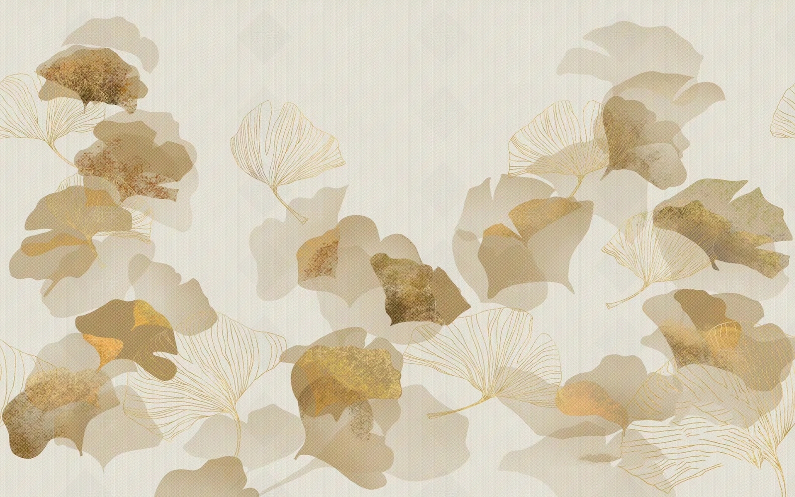 新中式银杏叶子壁纸壁画硬包贴图下载【ID:1152900259】