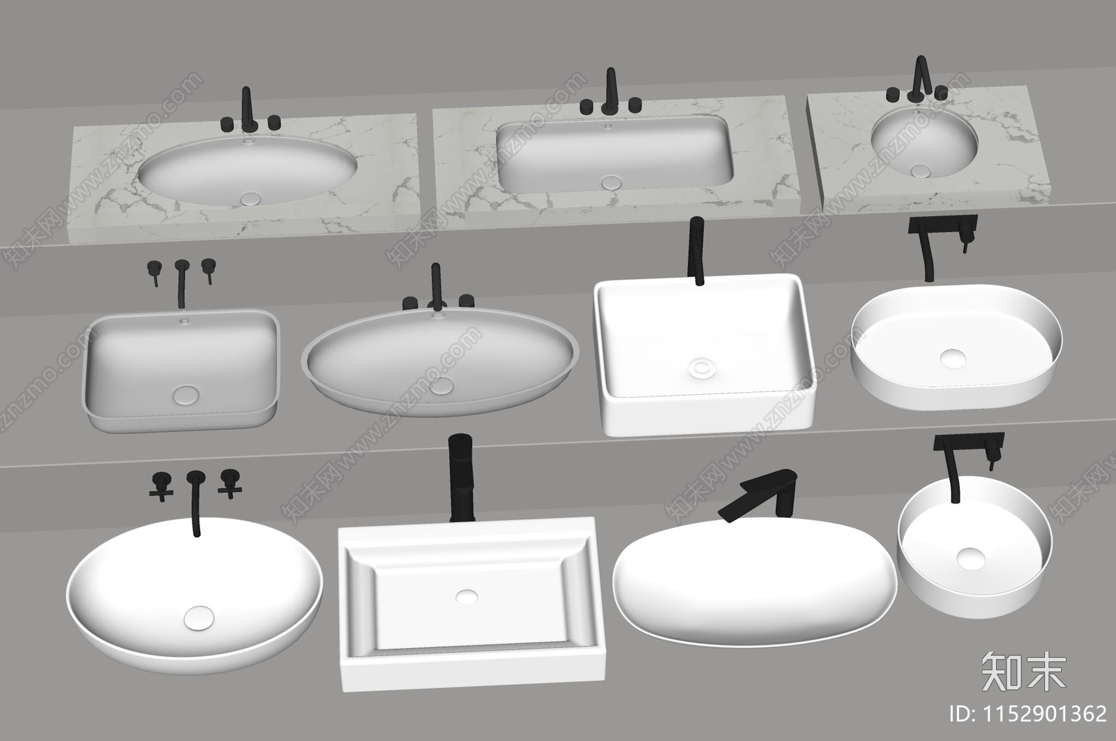 洗面盆SU模型下载【ID:1152901362】