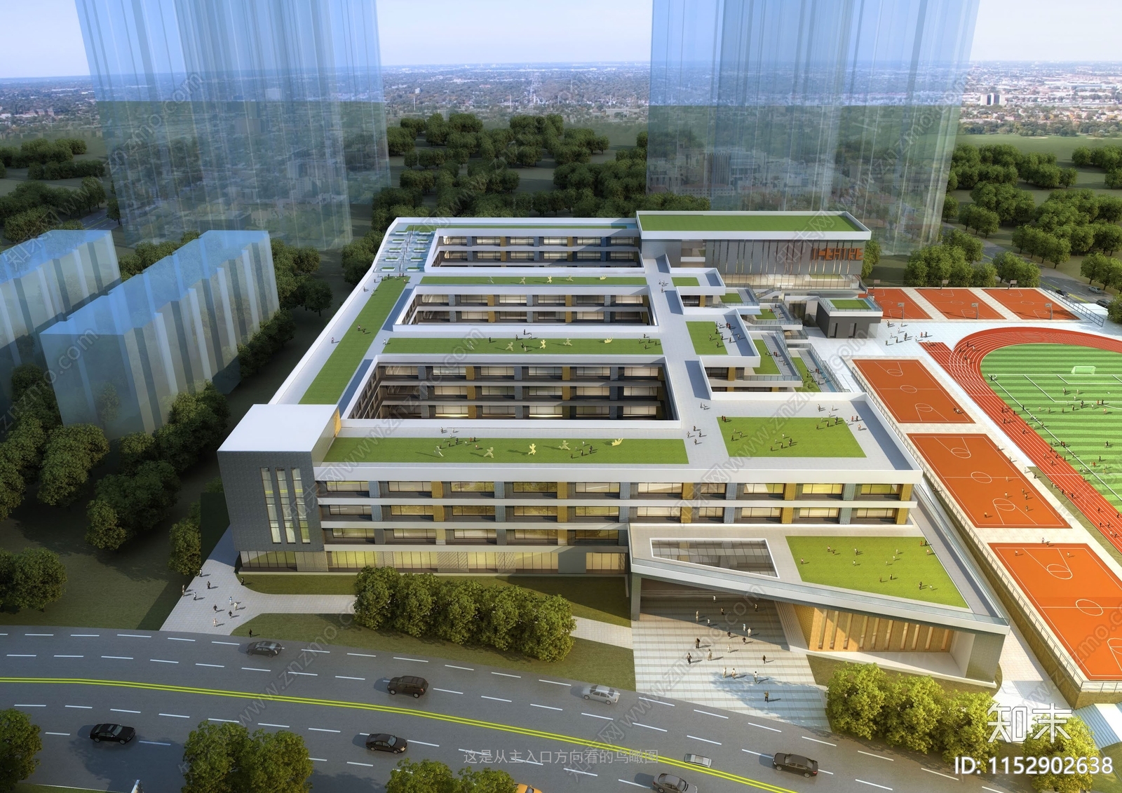 现代北京地块九年一贯制学校建筑方案文本下载【ID:1152902638】