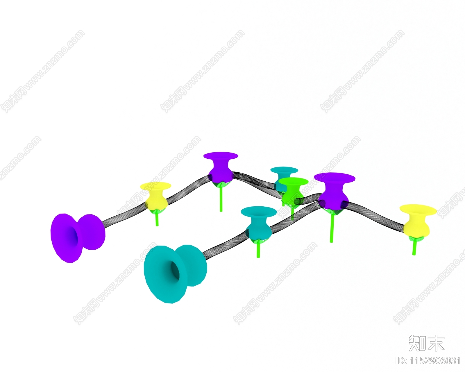 牵牛花主题滑梯组合3D模型下载【ID:1152906031】