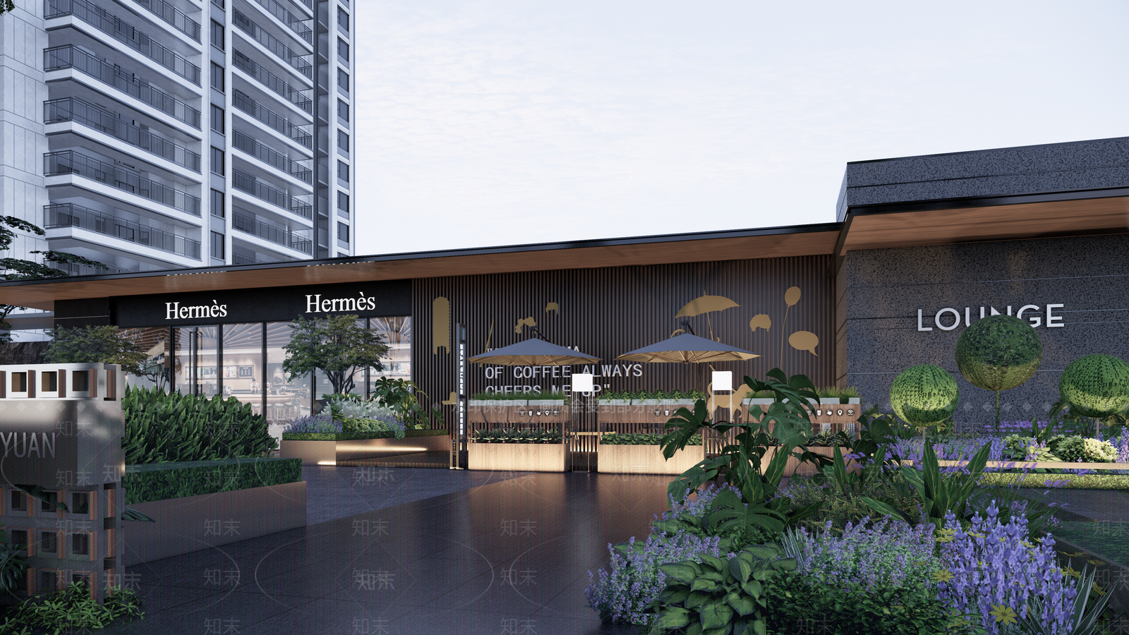 现代商业街外摆SU模型下载【ID:1152907497】