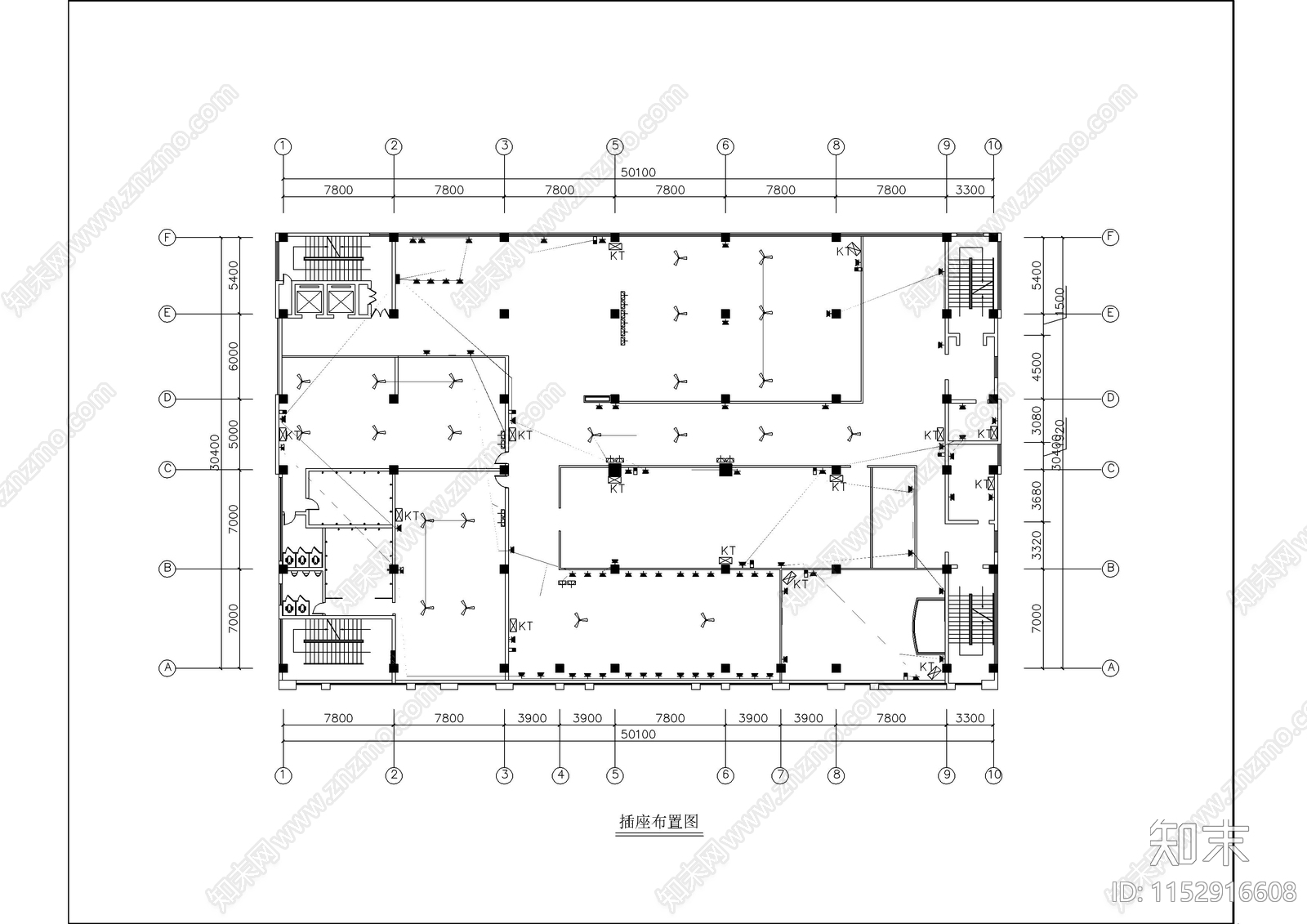 1600平米健身中心室内cad施工图下载【ID:1152916608】