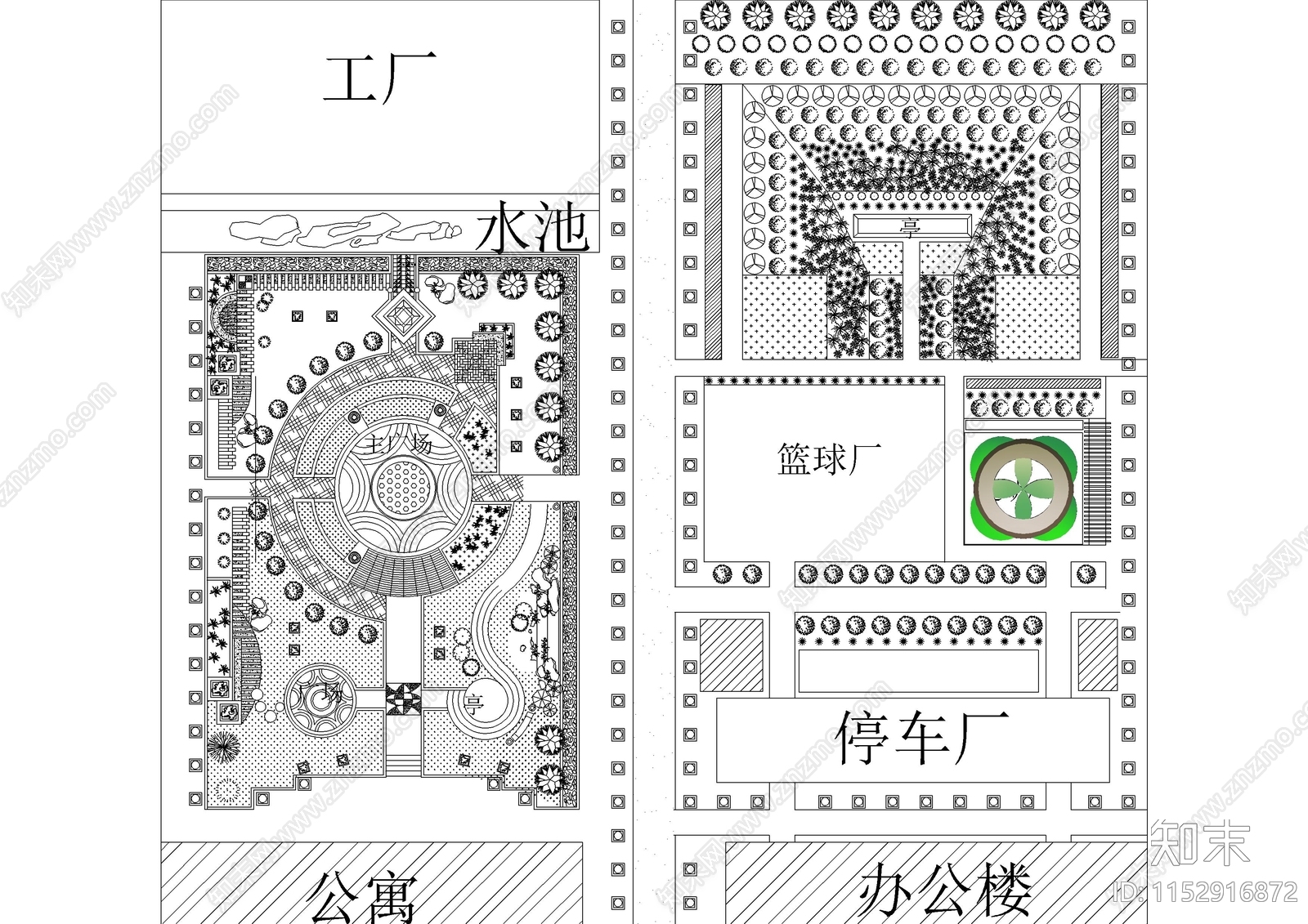 50套工业园厂房厂区景观平面图施工图下载【ID:1152916872】