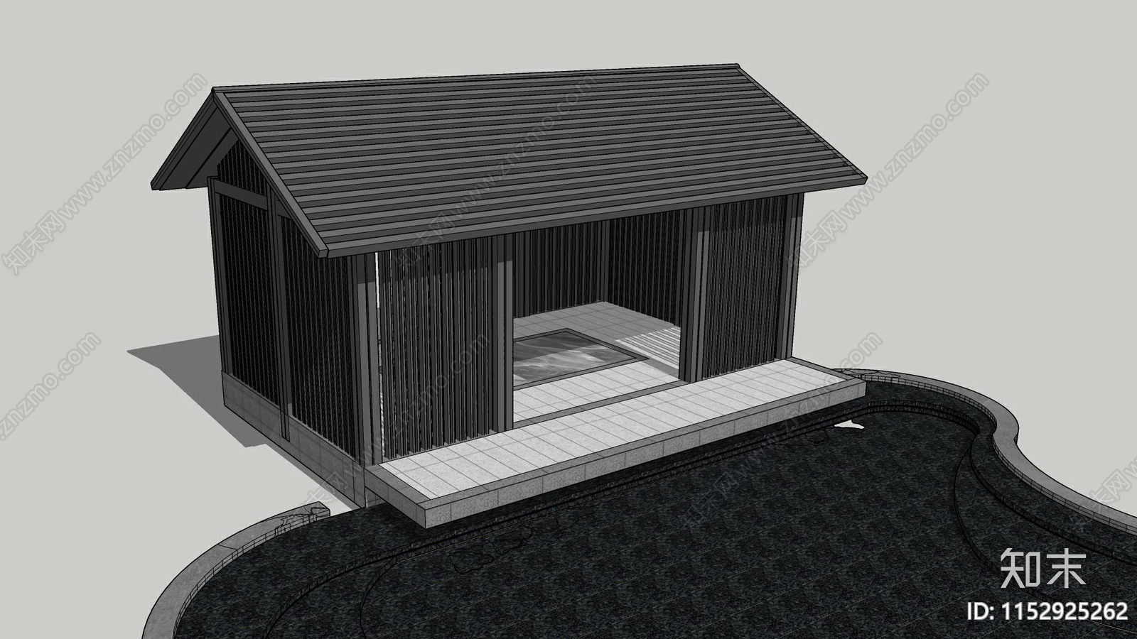 坡屋顶廊架详图施工图下载【ID:1152925262】