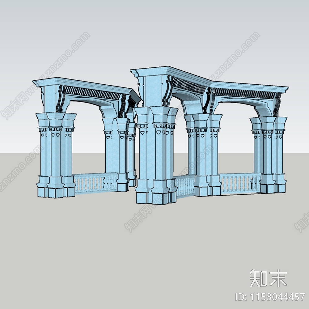 欧式罗马柱SU模型下载【ID:1153044457】