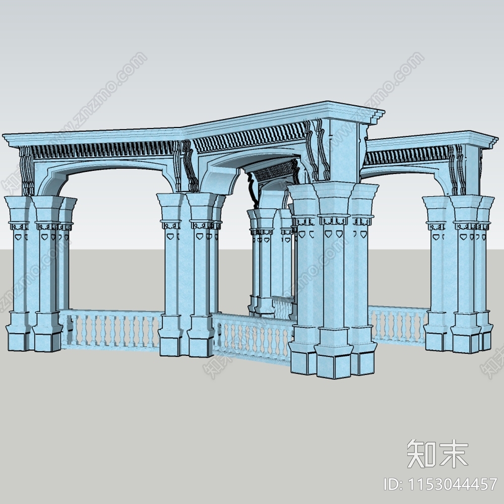 欧式罗马柱SU模型下载【ID:1153044457】