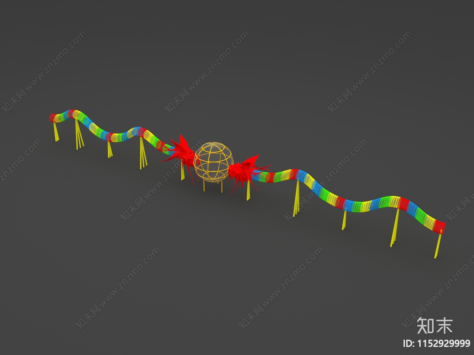 双龙戏珠笼洞3D模型下载【ID:1152929999】