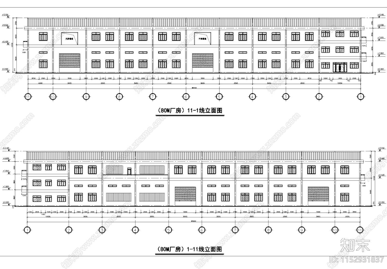 二层工业厂房车间及三层宿舍建筑cad施工图下载【ID:1152931837】