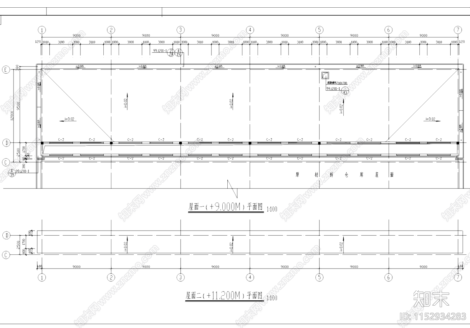 二层材料仓库厂房工业建筑cad施工图下载【ID:1152934283】