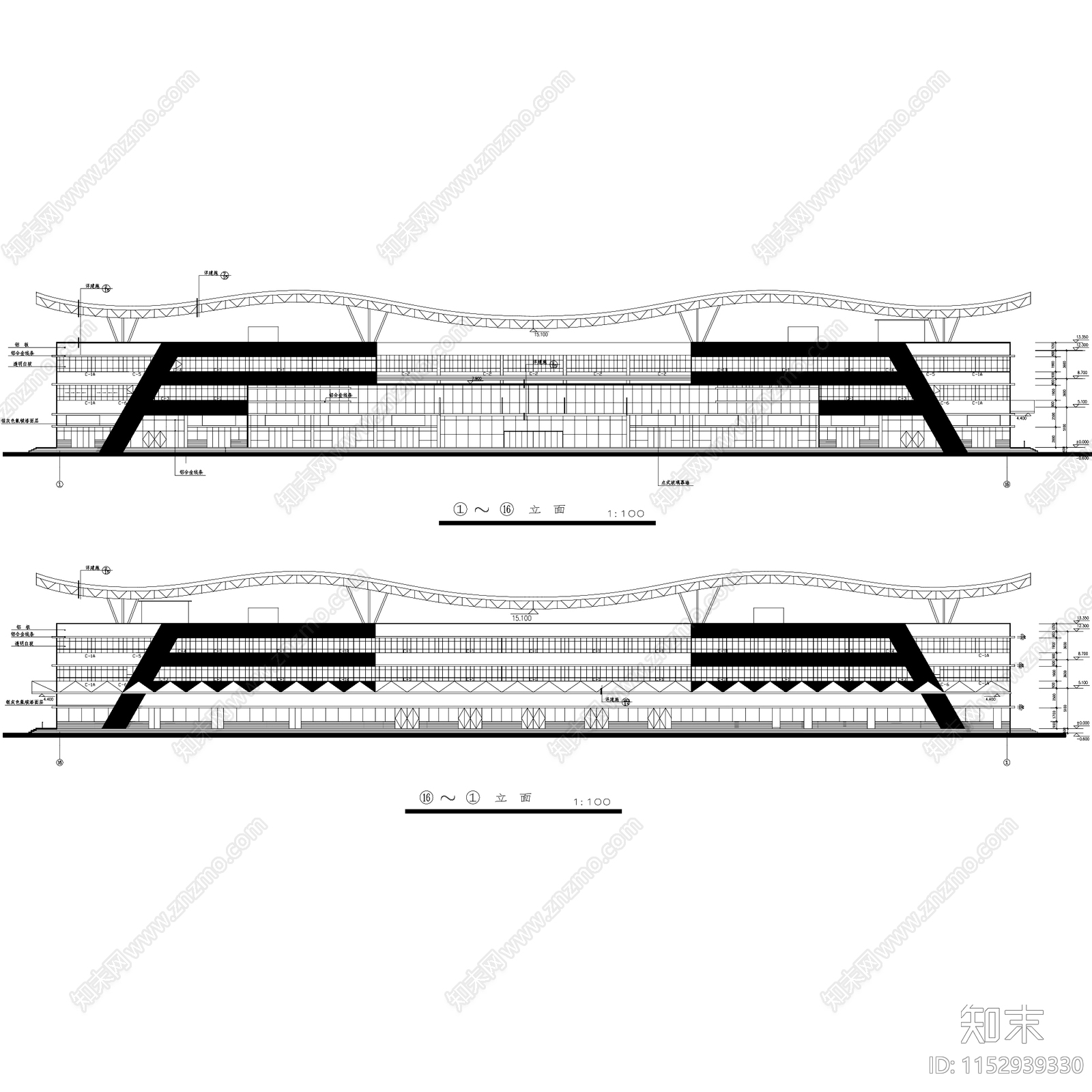 30套长途汽车客运站火车站交通枢纽建筑cad施工图下载【ID:1152939330】