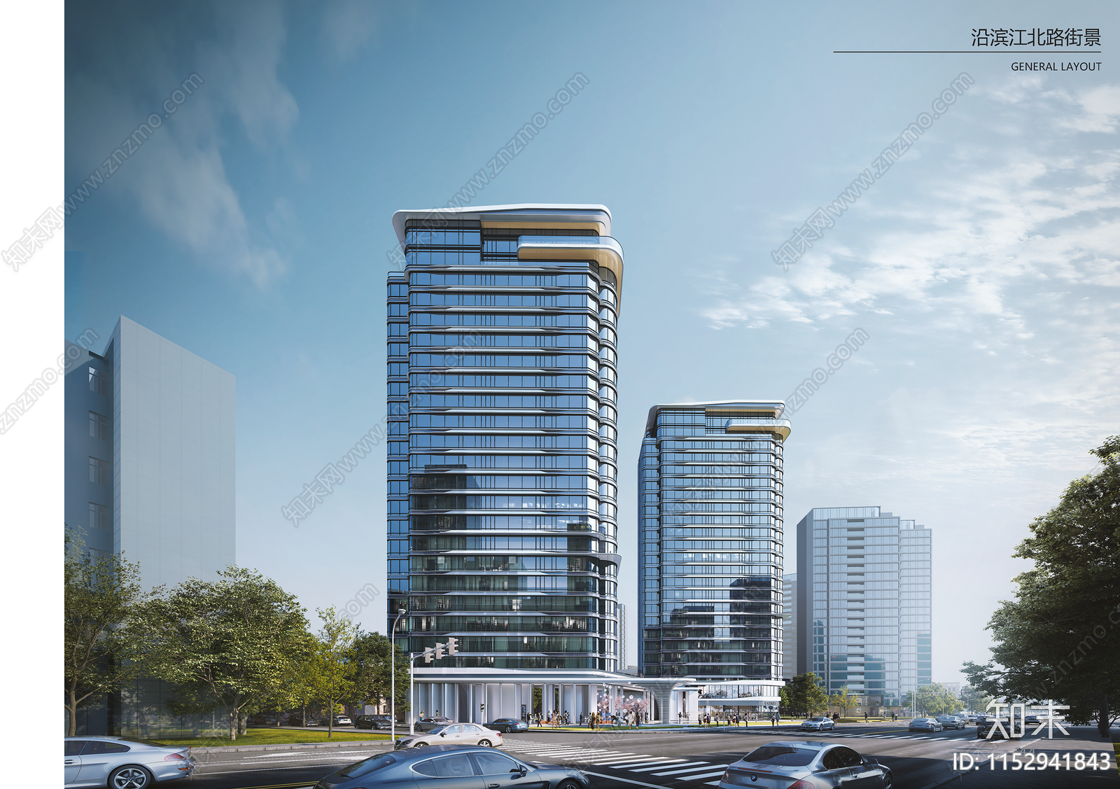 现代义乌市江滨北路与城北路交叉口2地块办公建筑方案文本下载【ID:1152941843】