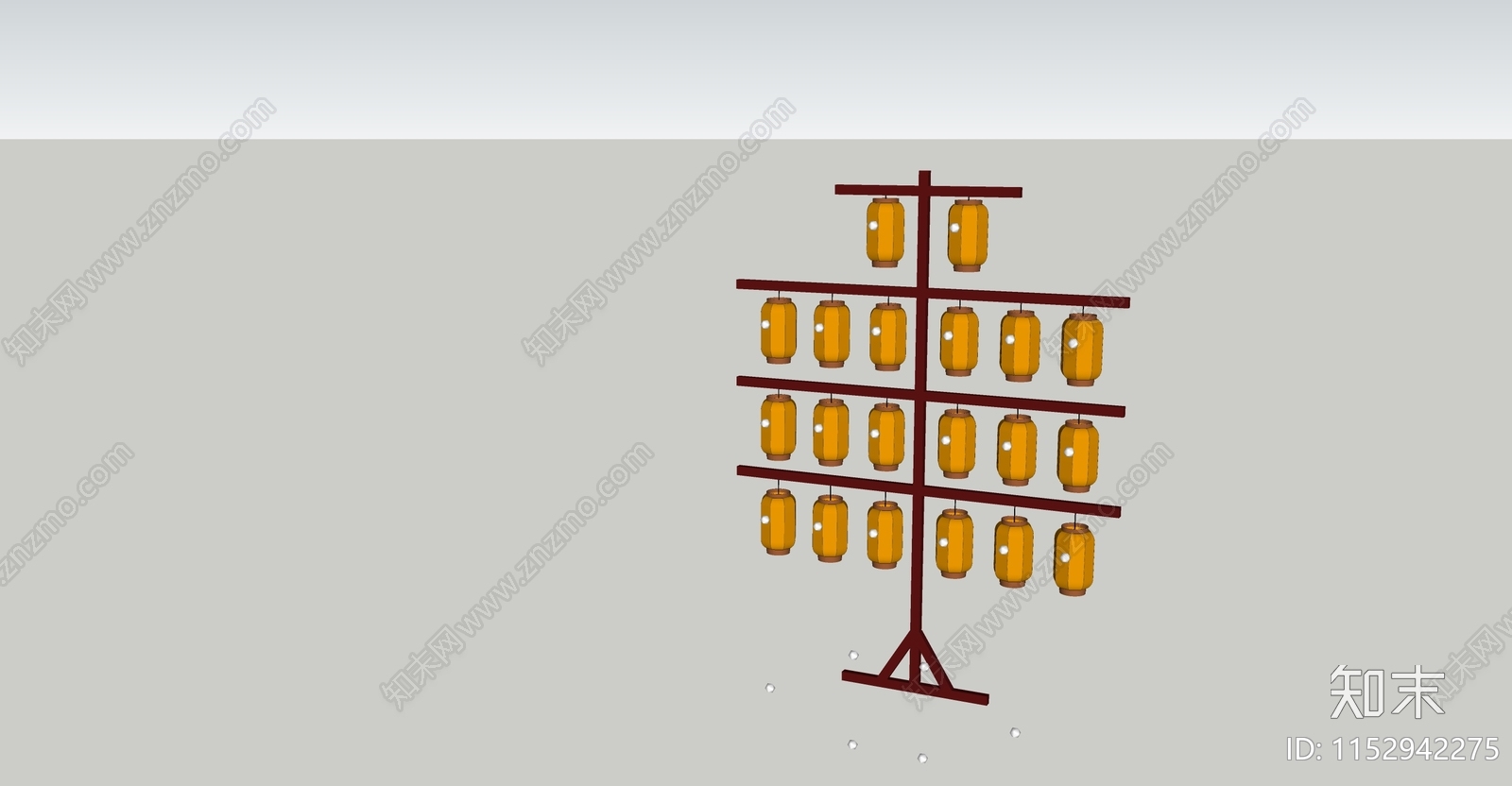 中式灯笼SU模型下载【ID:1152942275】